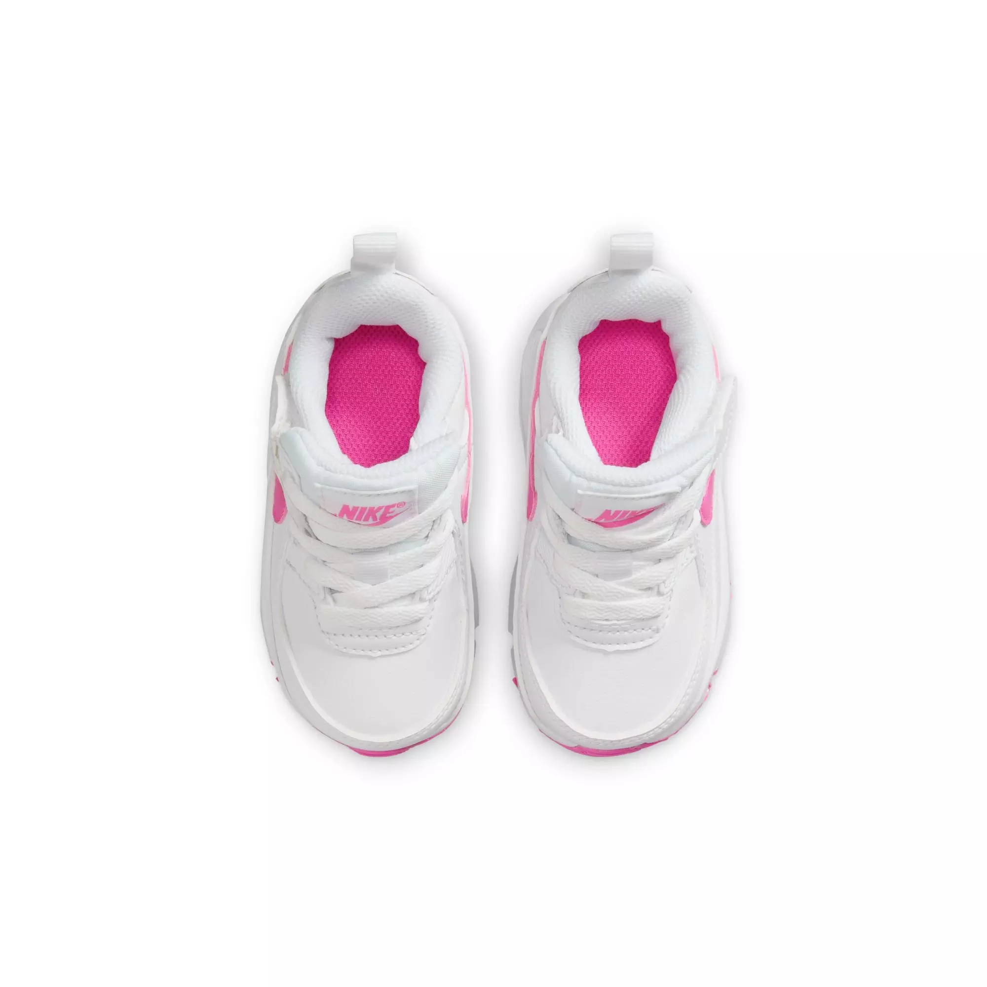 Nike Air Max 90 EasyOn "White/Laser Fuchsia" Toddler Girls' Shoe - WHITE/PINK