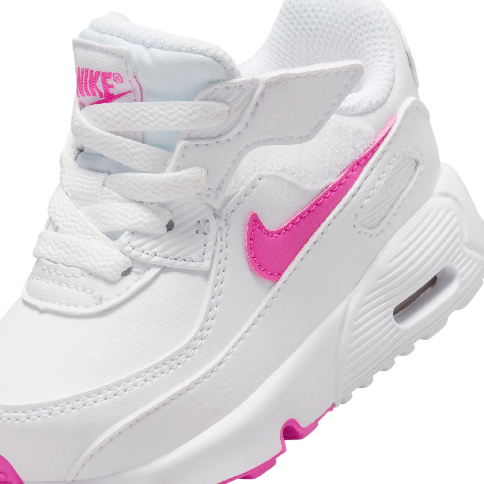 Nike Air Max 90 EasyOn Toddler Girls' "White/Laser Fuchsia" Shoe