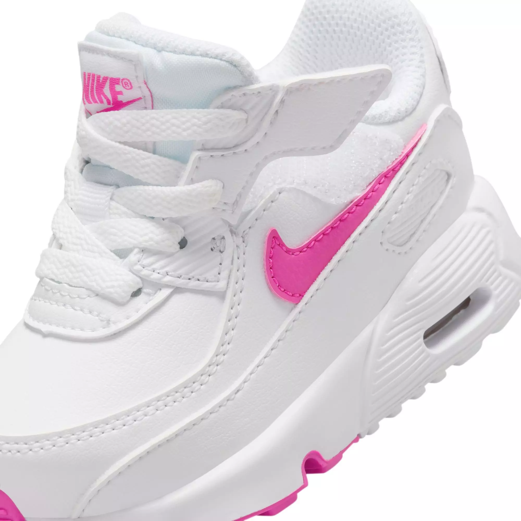 Nike Air Max 90 EasyOn "White/Laser Fuchsia" Toddler Girls' Shoe - WHITE/PINK
