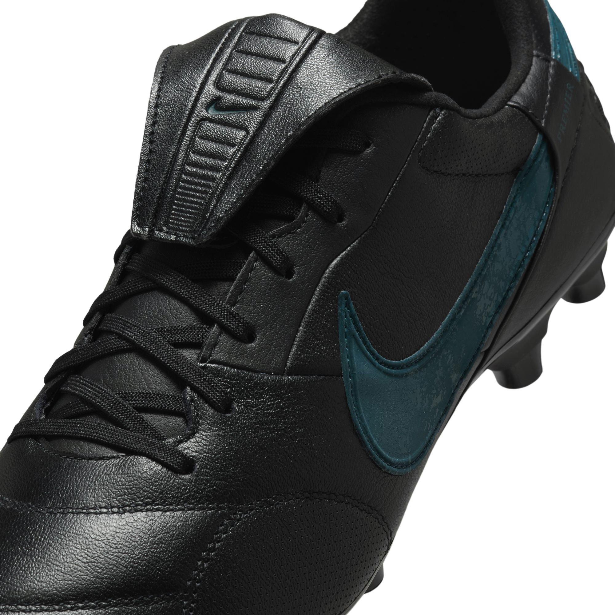 Nike Premier 3 FG Low Top "Black/Deep Jungle" Men's Soccer Cleat - BLACK Thumbnail View 10