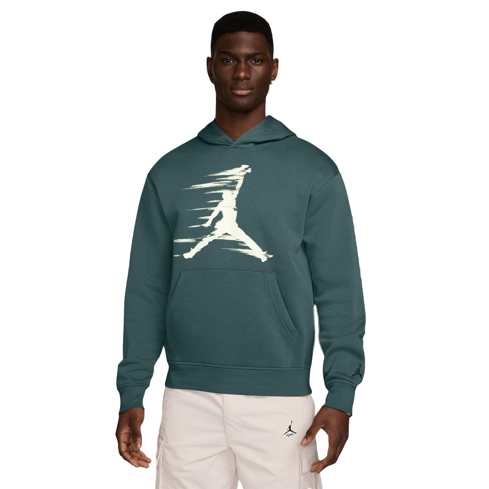 Jordan Men's MVP Fleece Pullover Hoodie-Green - GREEN Thumbnail View 1