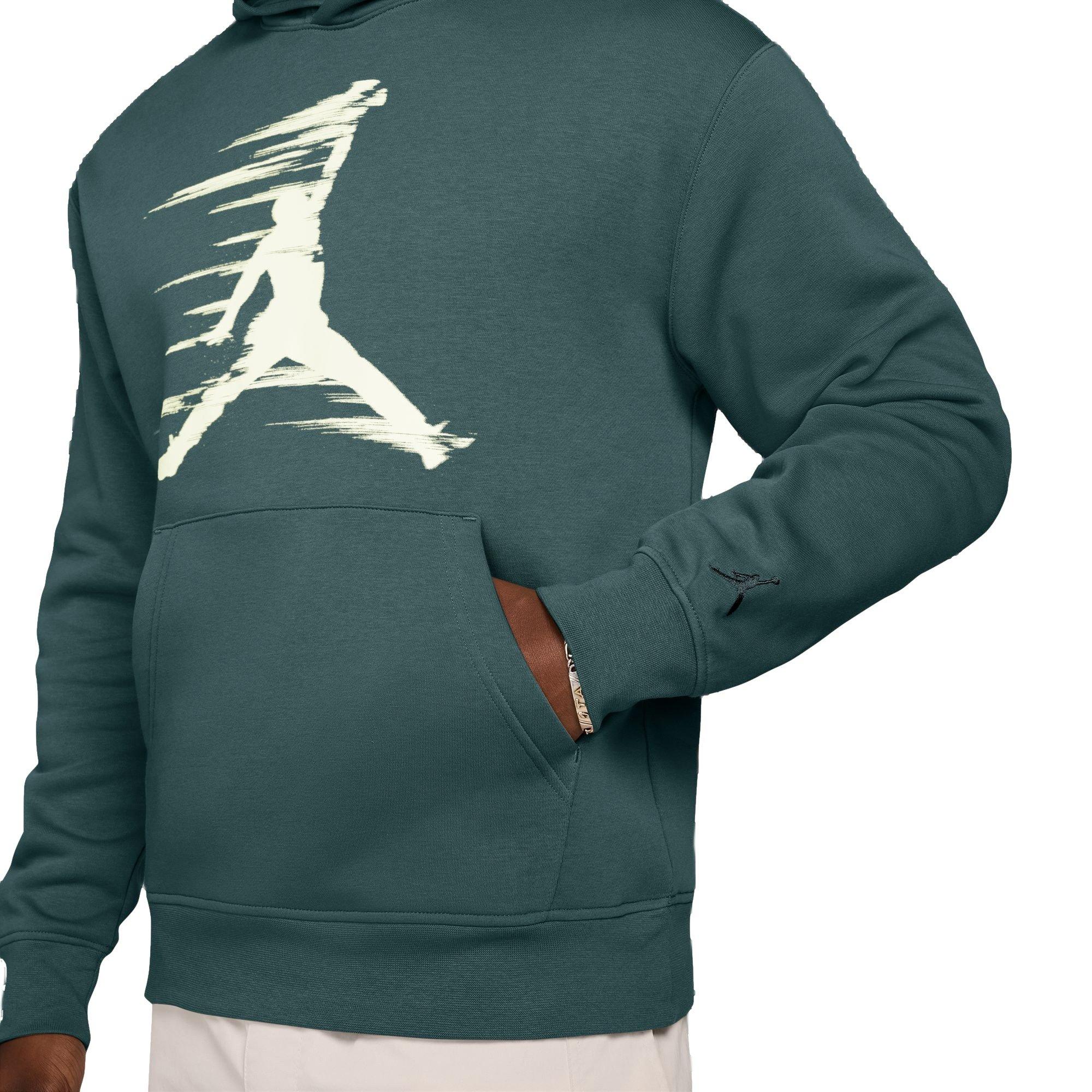 Jordan Men's MVP Fleece Pullover Hoodie-Green - GREEN Thumbnail View 3