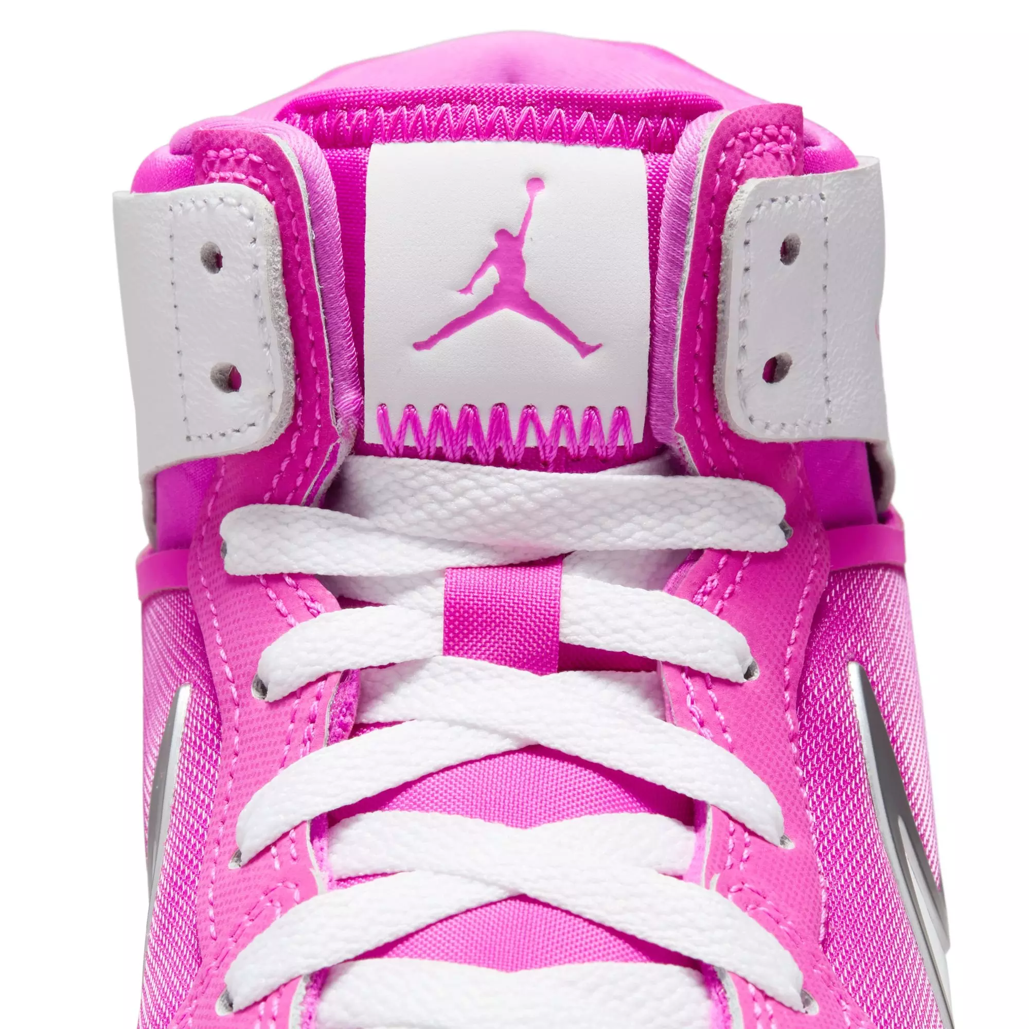 Jordan 1 Mid RM EasyOn "Fire Pink/White" Grade School Girls' Shoe - WHITE/PINK