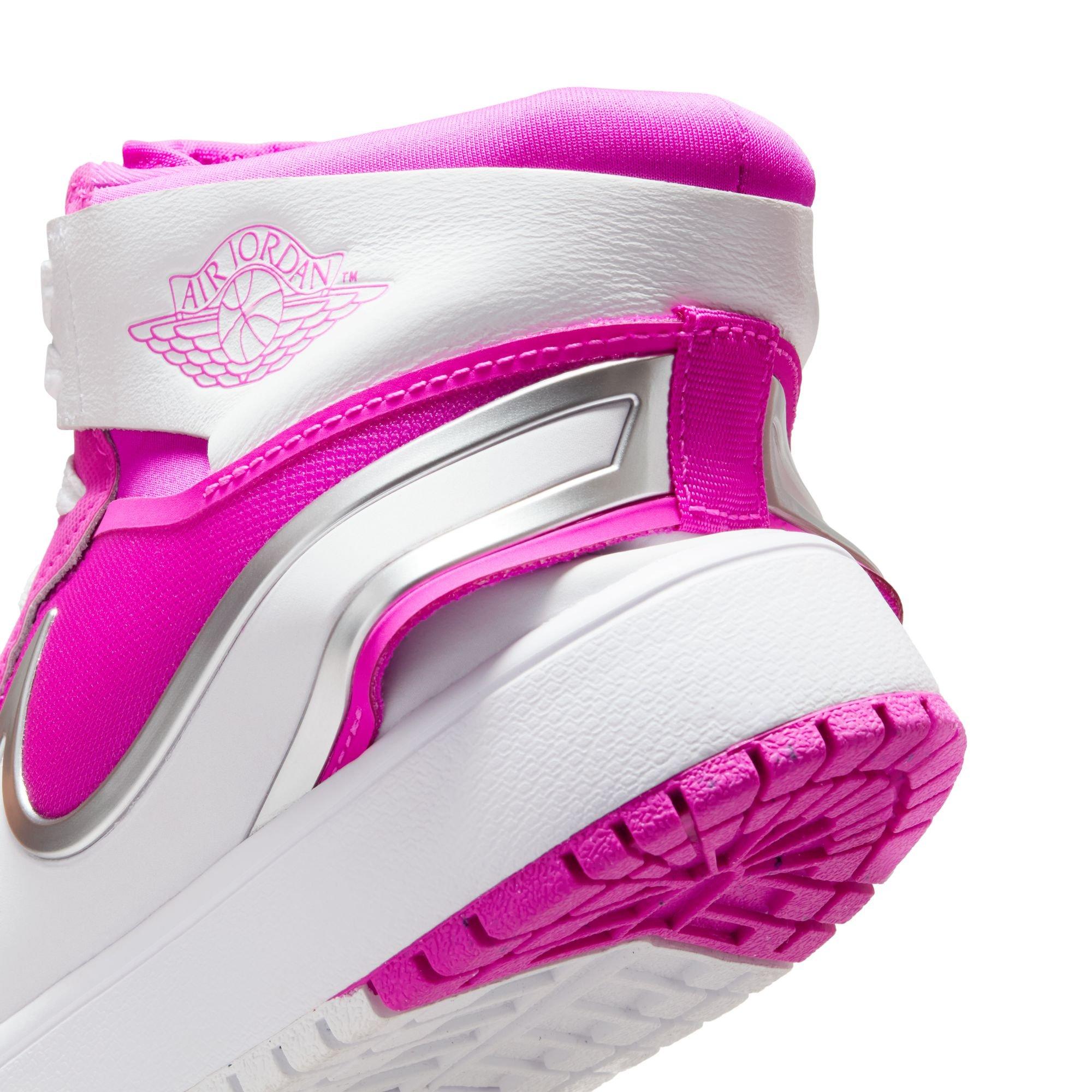 Jordan 1 Mid RM EasyOn Grade School Girls' "Fire Pink/White" Shoe