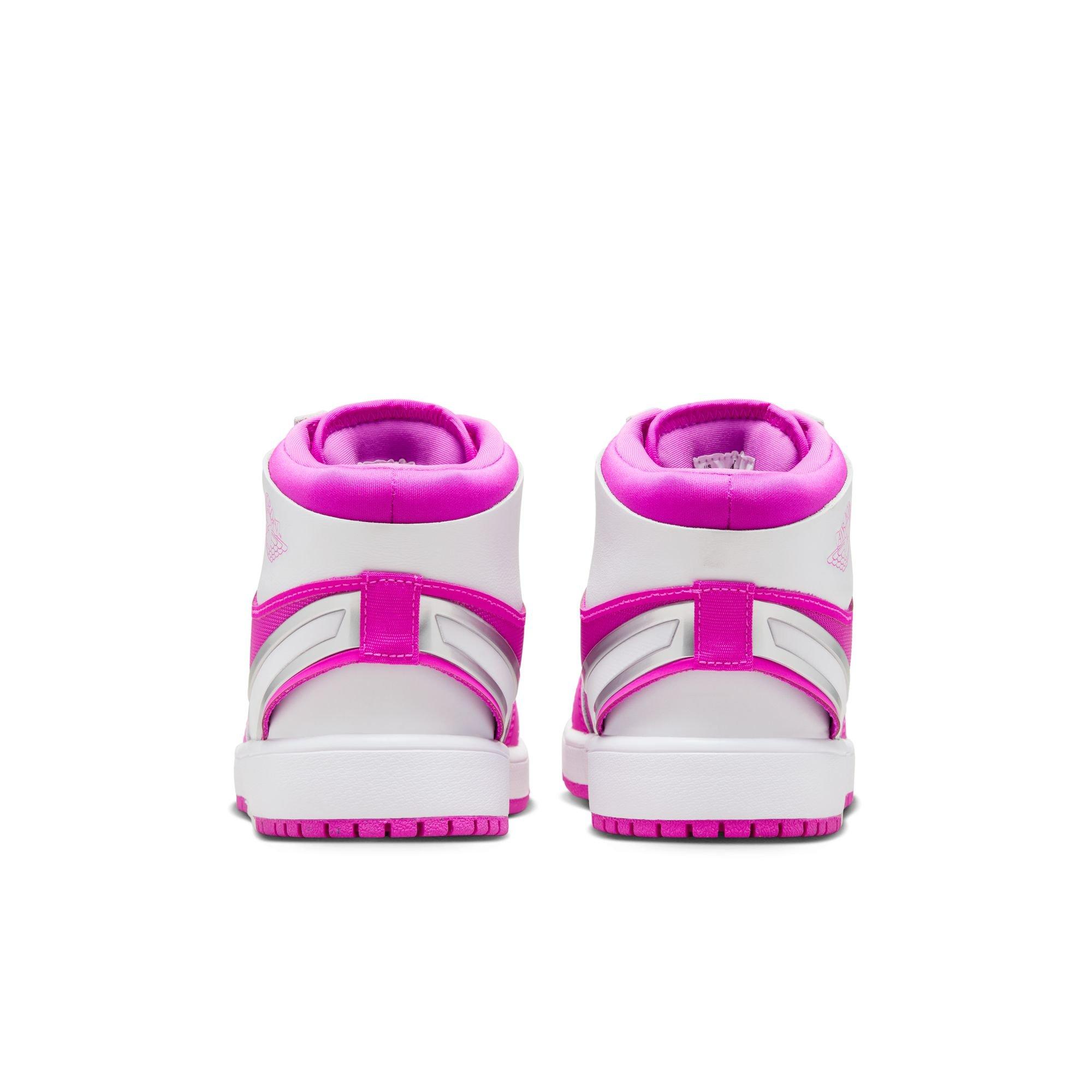 Jordan 1 Mid RM EasyOn Grade School Girls' "Fire Pink/White" Shoe