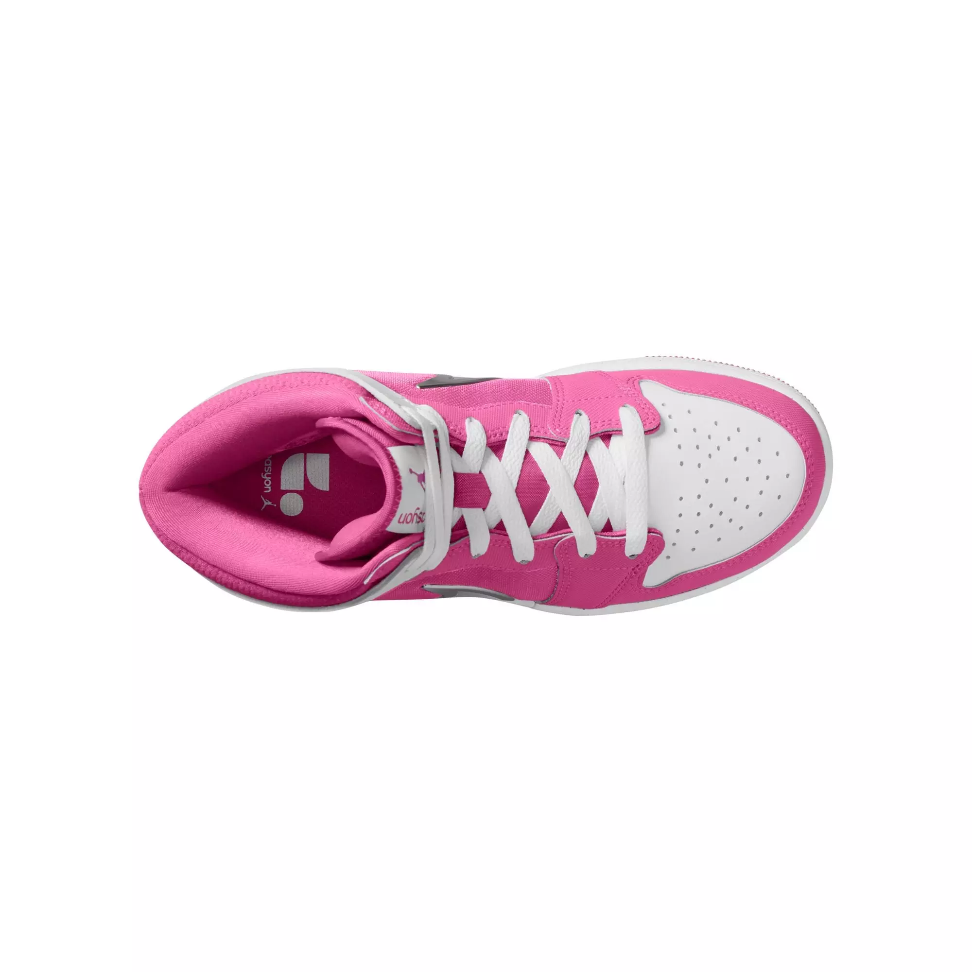 Jordan 1 Mid RM EasyOn "Fire Pink/White" Grade School Girls' Shoe - WHITE/PINK