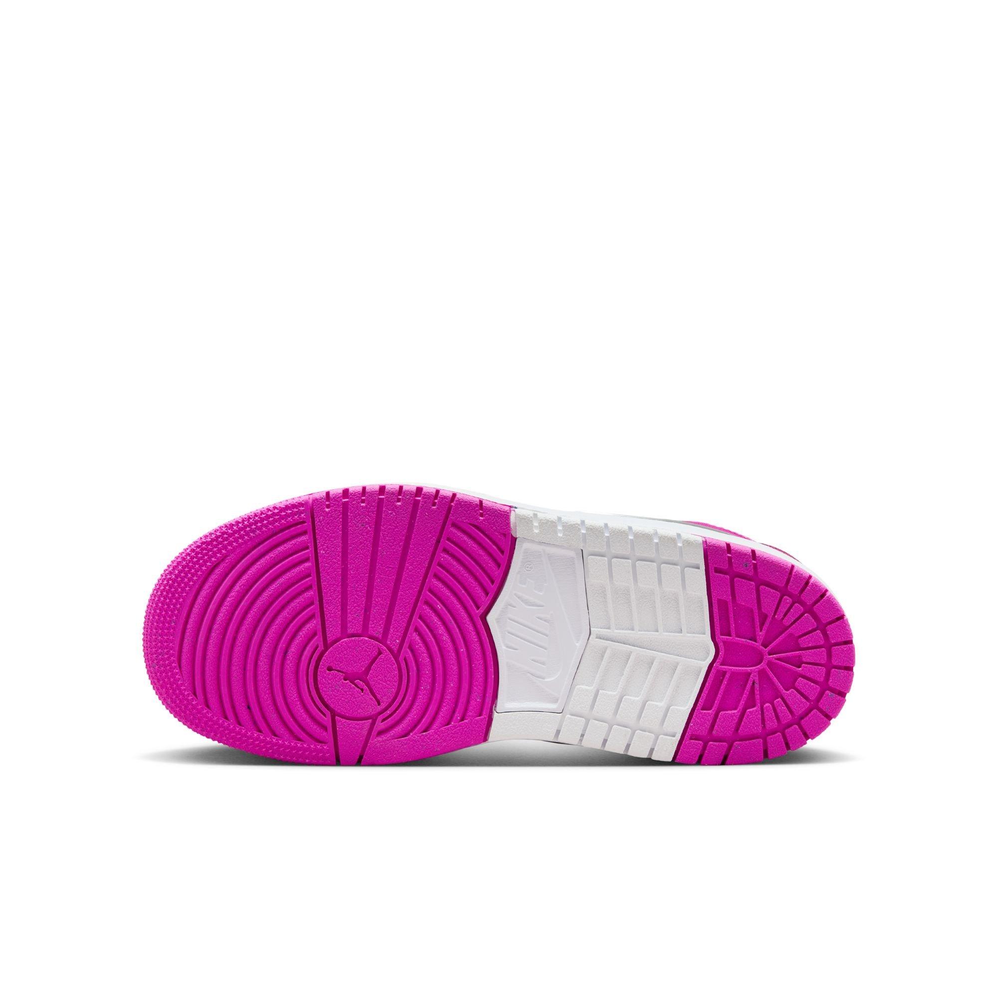 Jordan 1 Mid RM EasyOn Grade School Girls' "Fire Pink/White" Shoe