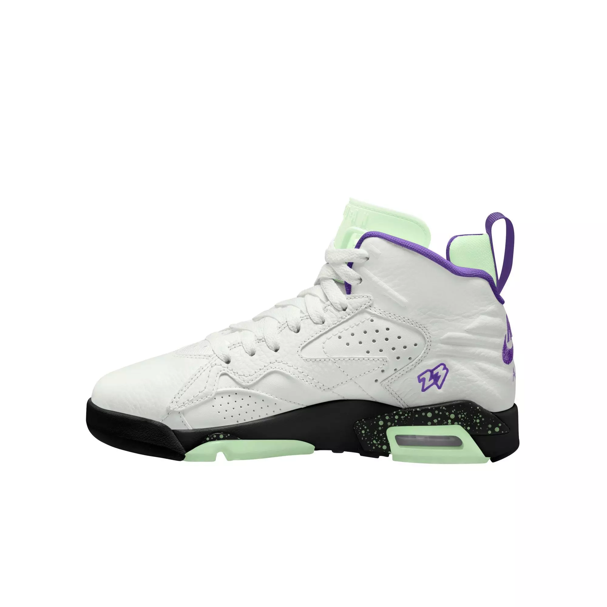 Jordan Jumpman MVP "Summit White/Black Raspberry/Black" Grade School Girls' Shoe - WHITE/PURPLE