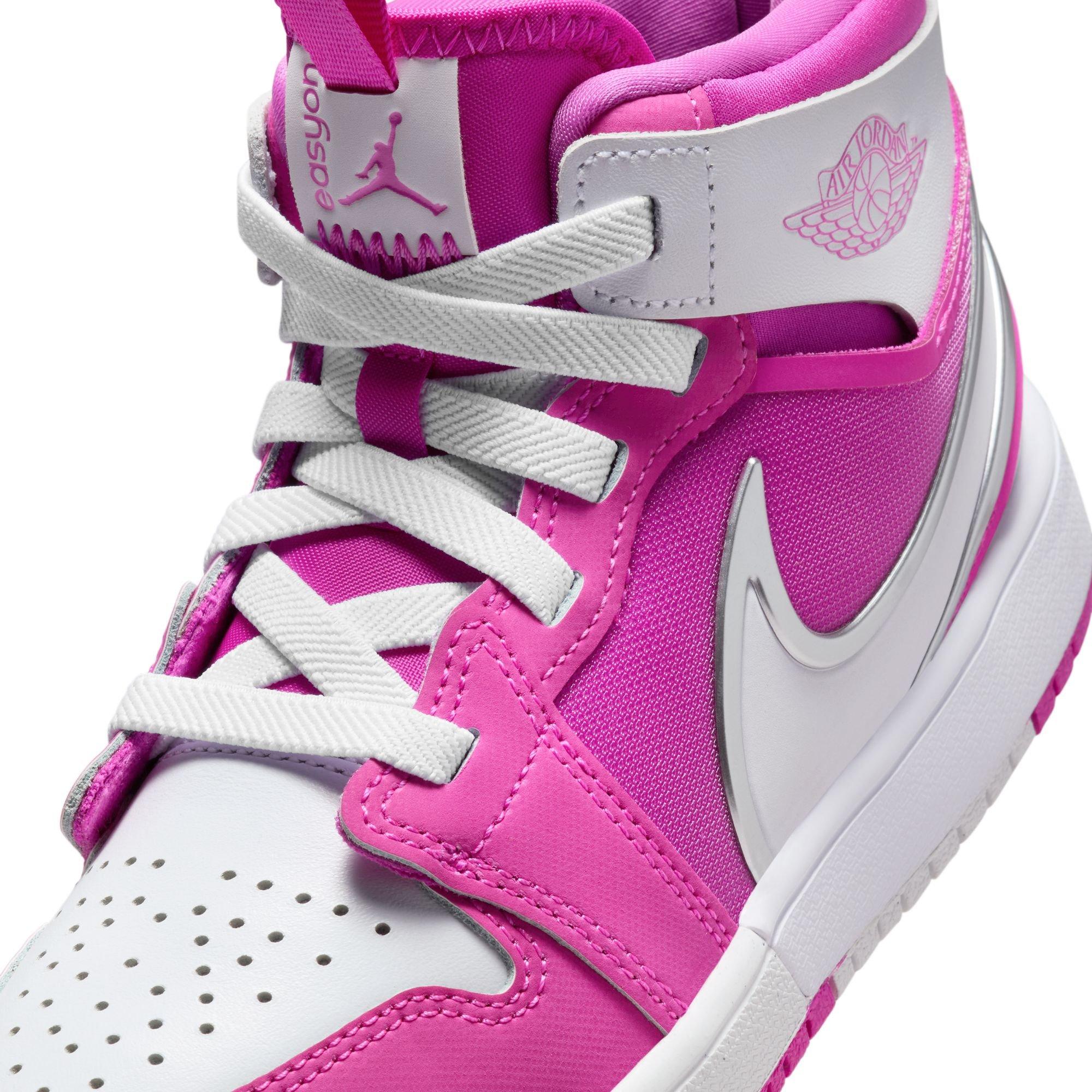 Jordan 1 Mid RM EasyOn "Fire Pink/White" Preschool Girls' Shoe - WHITE/PINK Thumbnail View 10