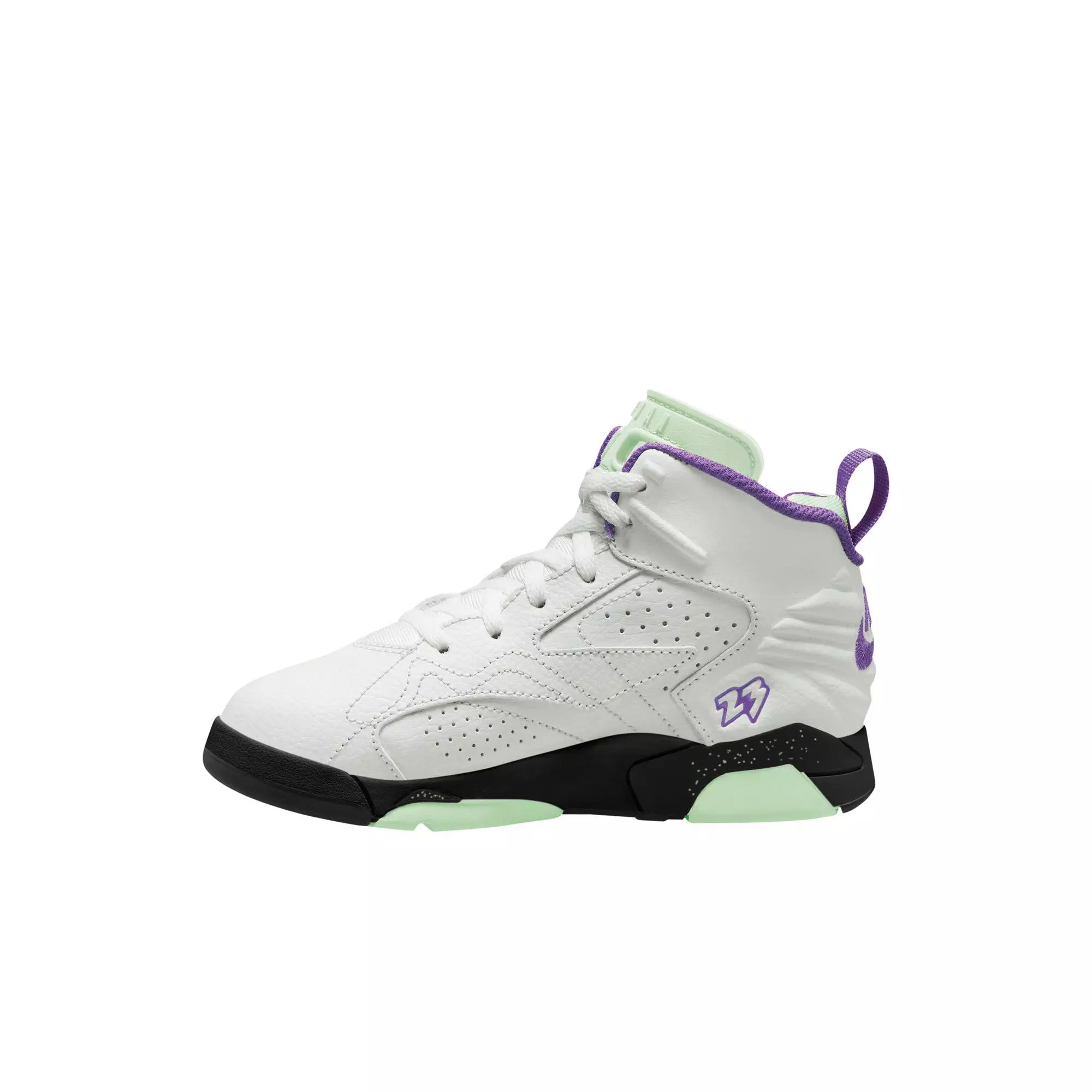 Jordan Jumpman MVP "Summit White/ Black Raspberry/Black" Preschool Girls' Shoe - WHITE/PURPLE