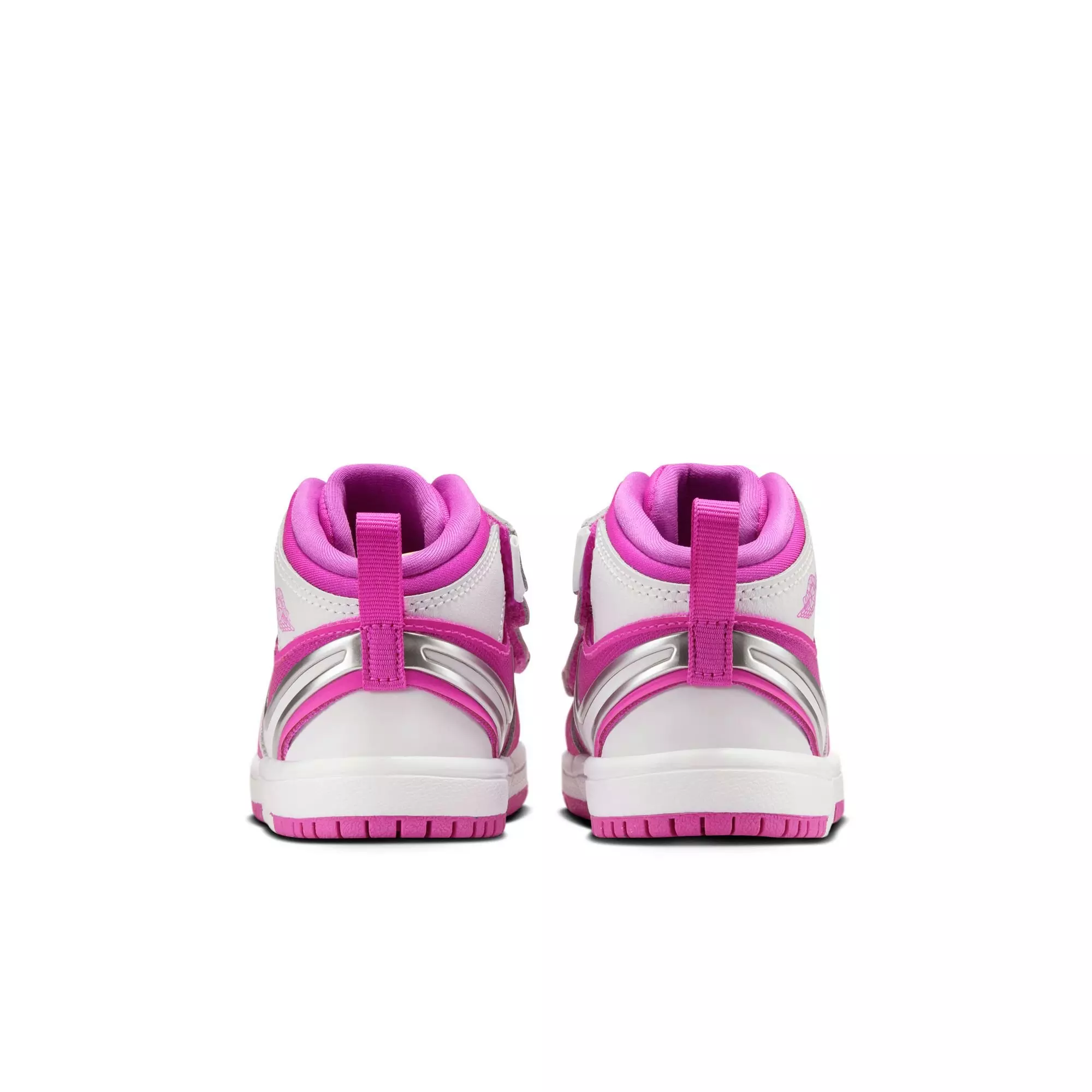 Jordan 1 Mid EasyOn "Fire Pink/White" Toddler Girls' Shoe - WHITE/PINK