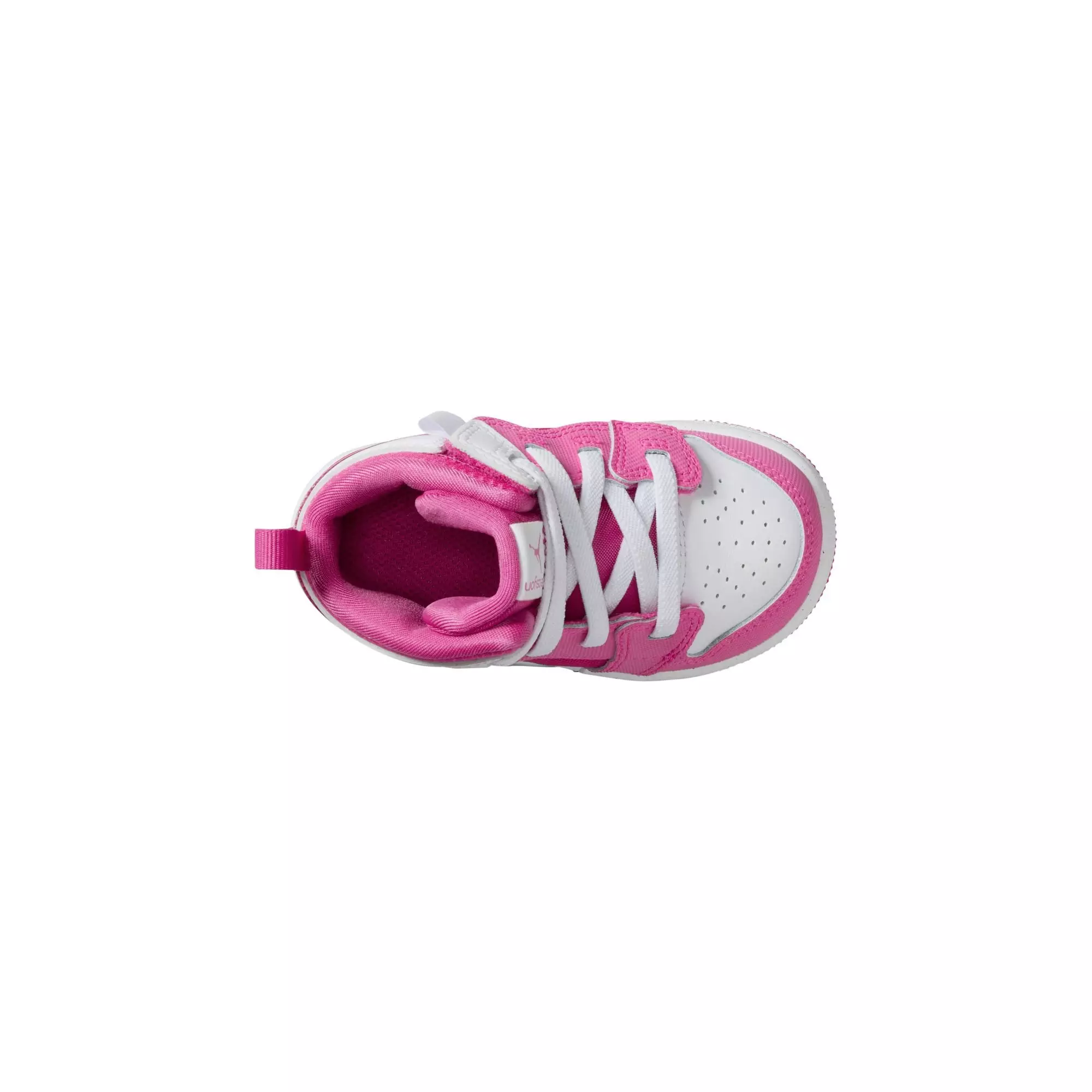 Jordan 1 Mid EasyOn "Fire Pink/White" Toddler Girls' Shoe - WHITE/PINK