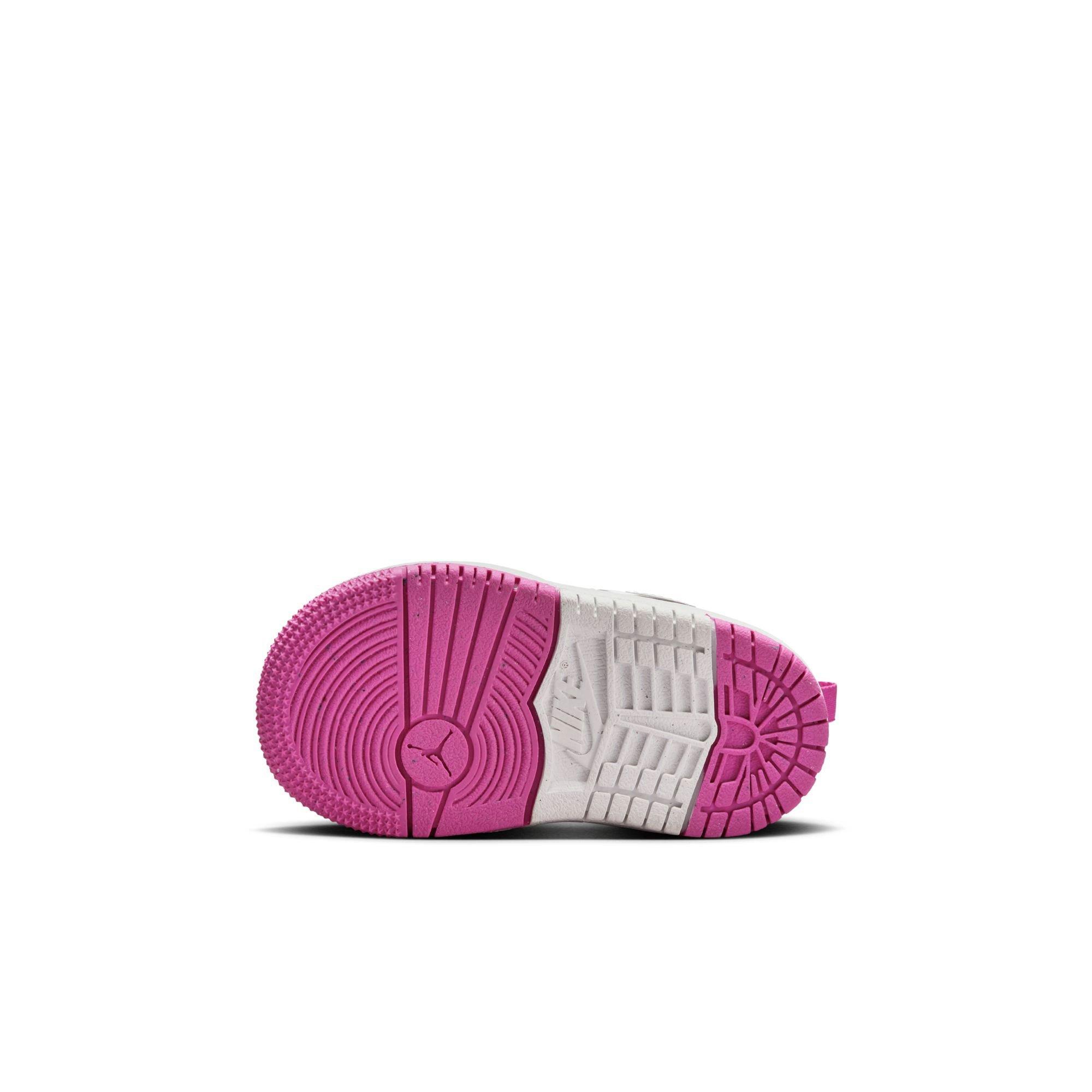 Jordan 1 Mid EasyOn Toddler Girls' "Fire Pink/White" Shoe