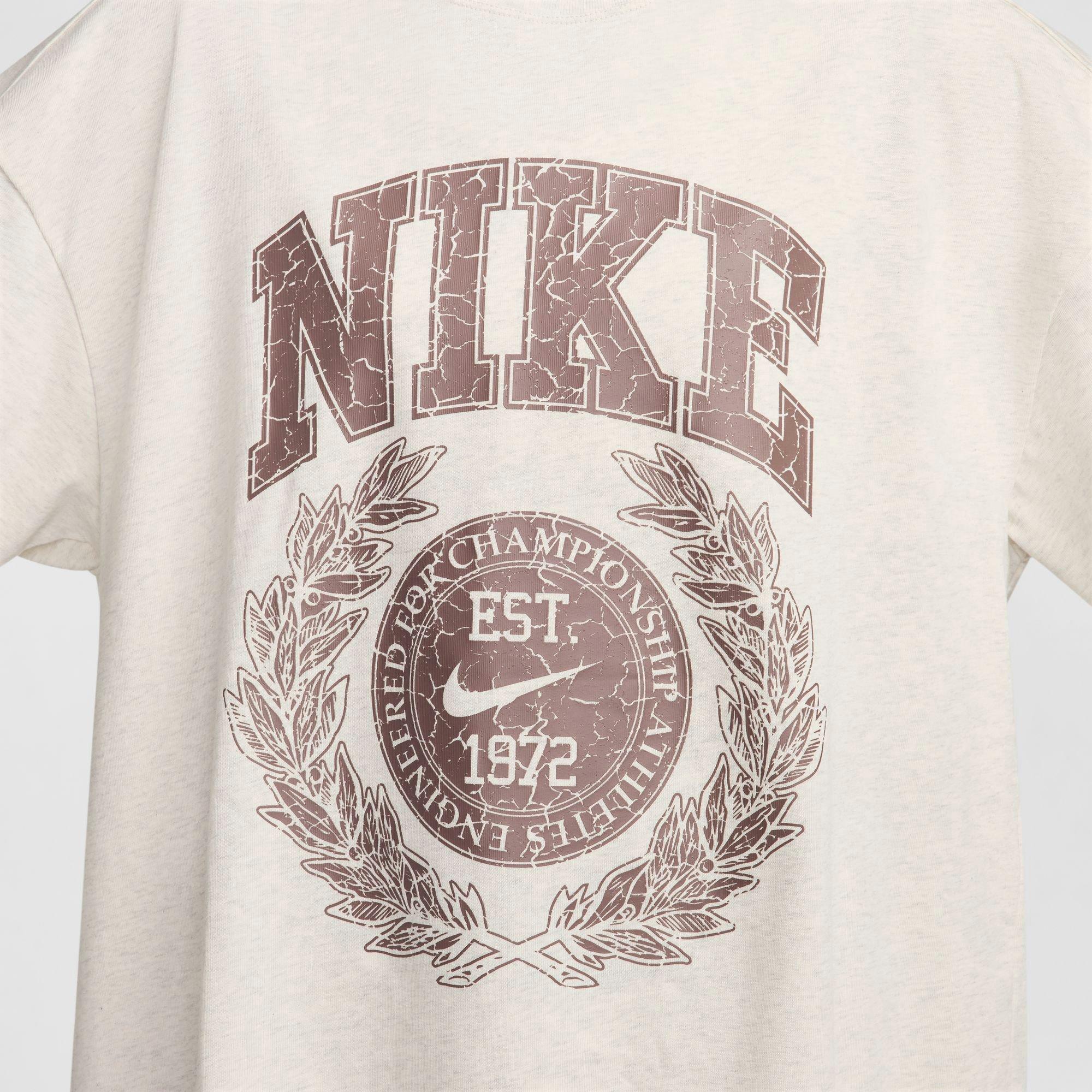Nike Women's Sportswear Essential Oversized Tee - TAN Thumbnail View 4