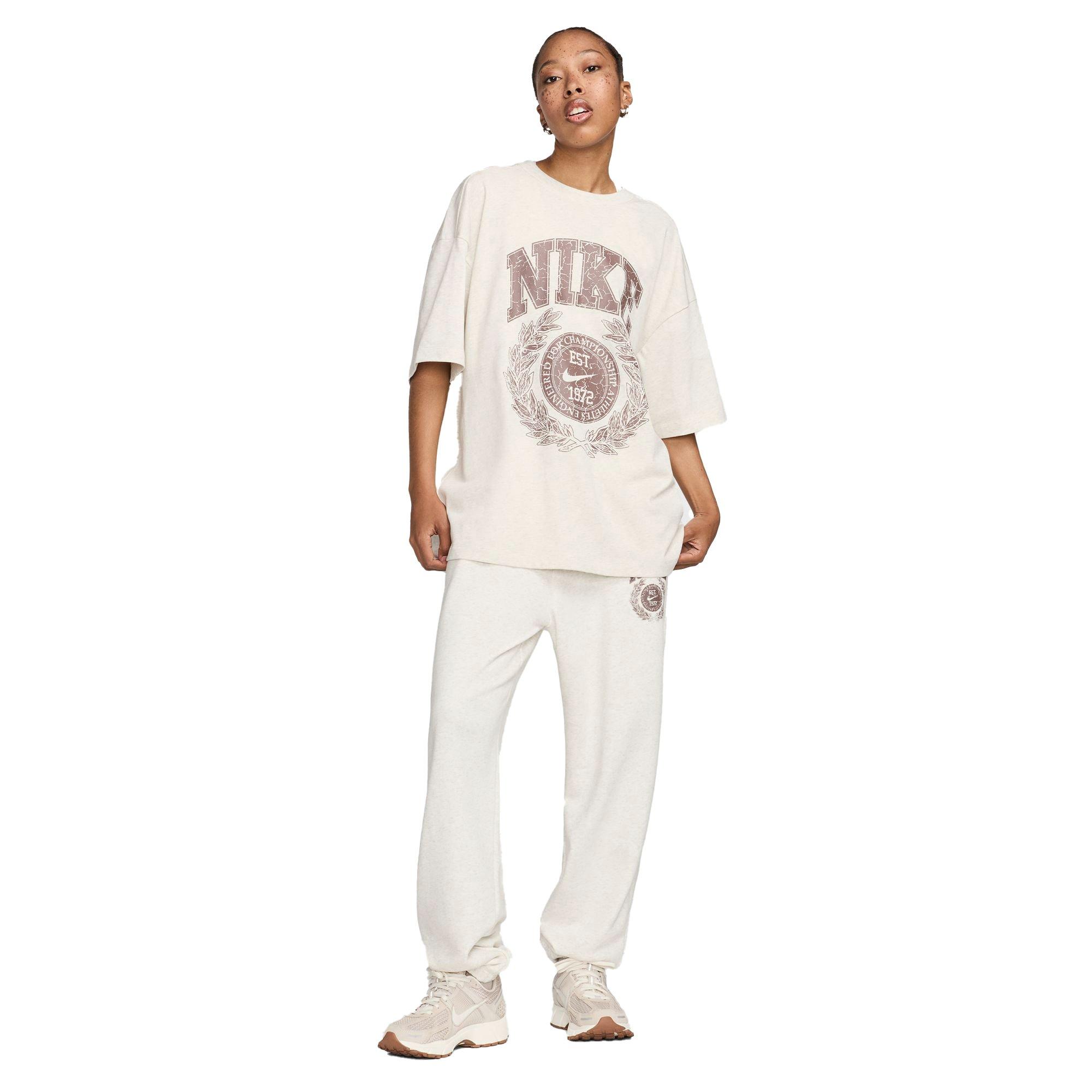 Nike Women's Sportswear Essential Oversized Tee - TAN Thumbnail View 6