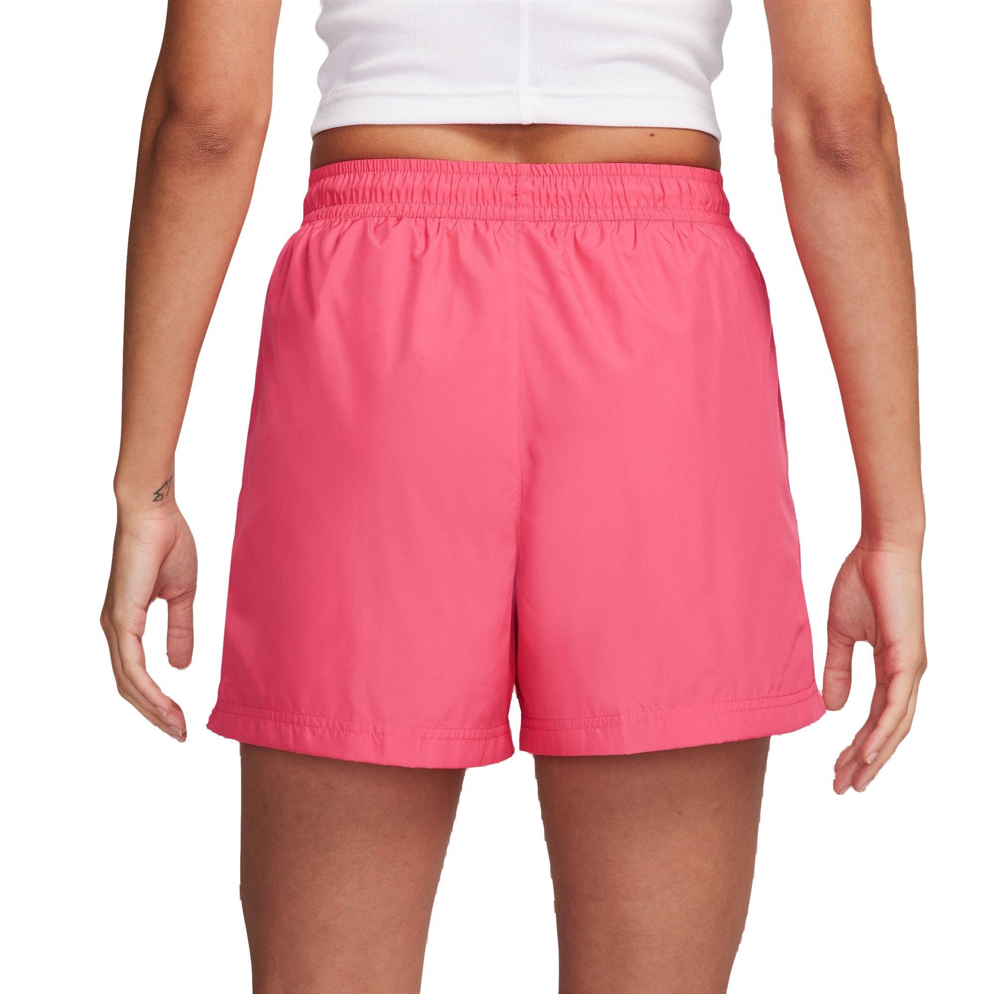 Nike Women's Sportswear Essential Mid-Rise Woven Shorts - Pink - PINK Thumbnail View 2