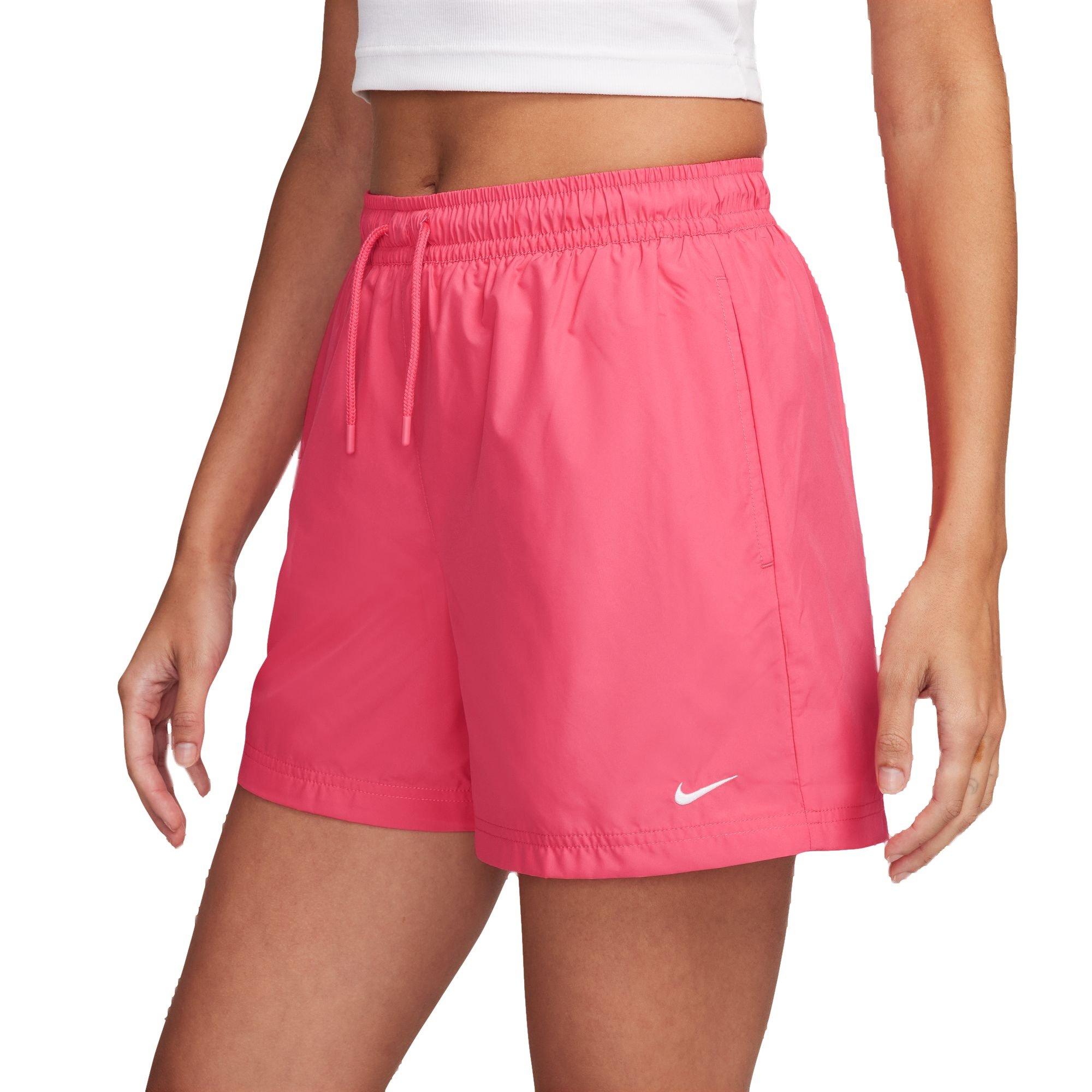 Nike Women's Sportswear Essential Mid-Rise Woven Shorts-Pink - PINK Thumbnail View 3