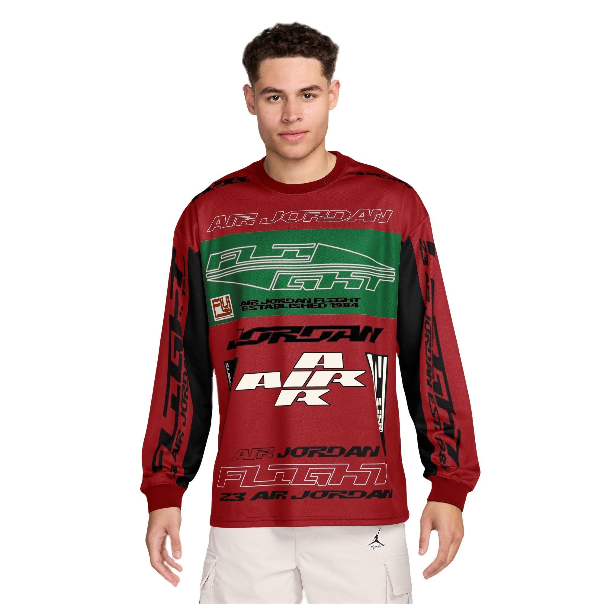 Jordan Men's MVP Printed Longsleeve Tee - Red/Black - RED/BLACK Thumbnail View 1