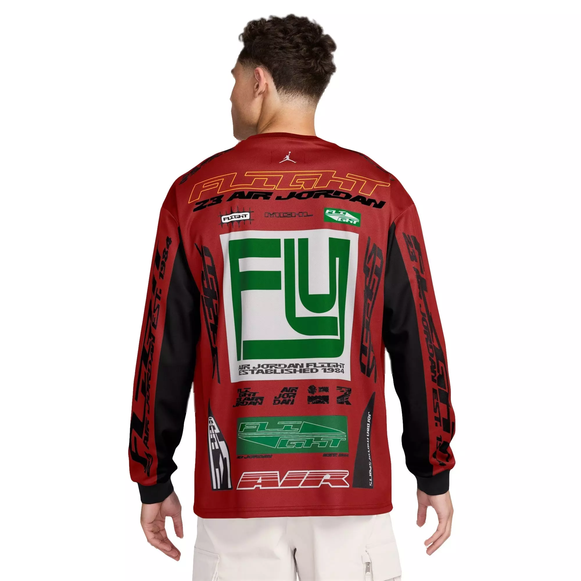 Jordan Men's MVP Printed Longsleeve Tee - Red/Black - RED/BLACK