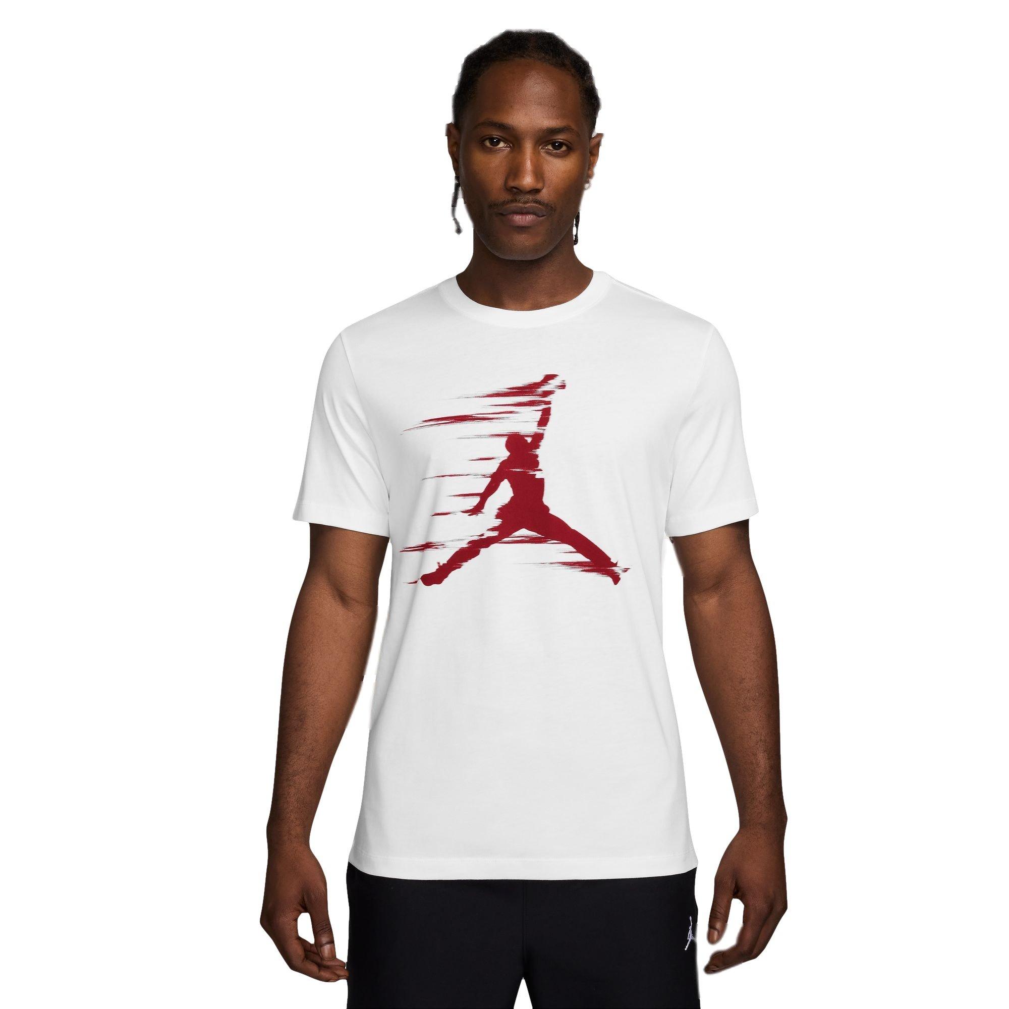 Jordan Men's MVP Moto Jumpman Tee - White/Red - WHITE Thumbnail View 1
