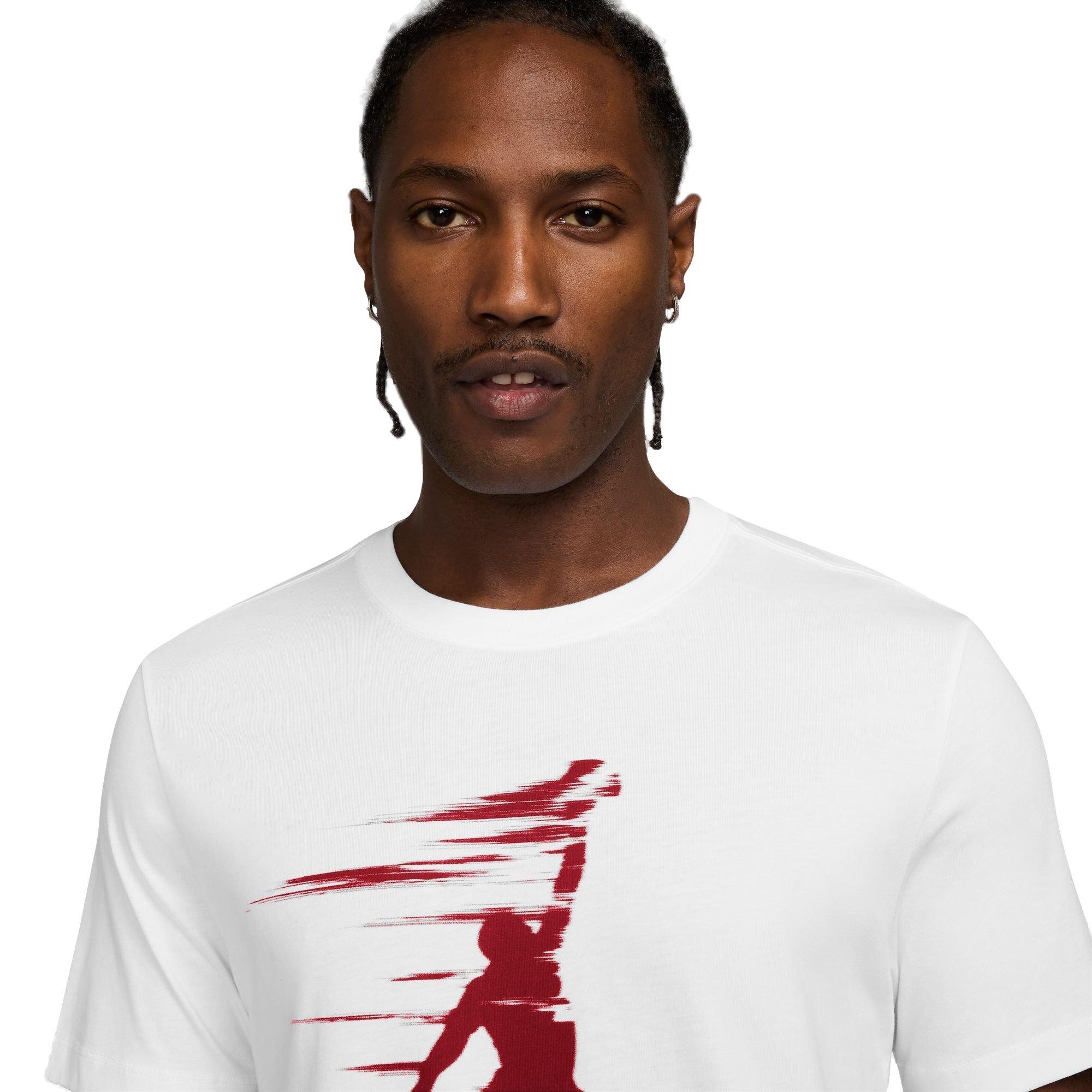 Jordan Men's MVP Moto Jumpman Tee - White/Red - WHITE Thumbnail View 3