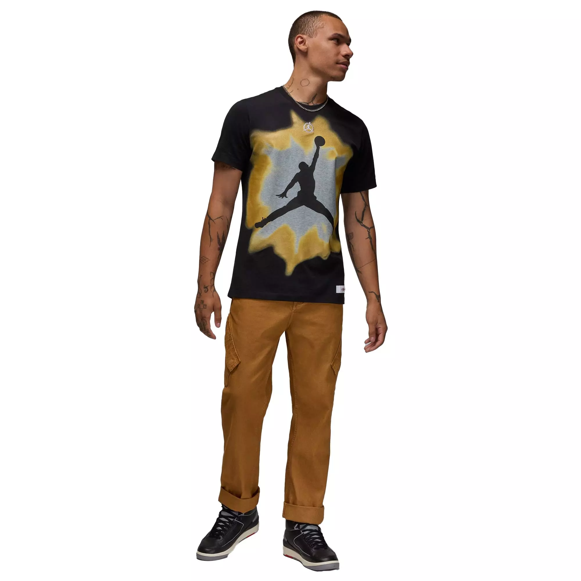 Jordan Men's "Black and Gold" Gel Core Tee - BLACK/GOLD