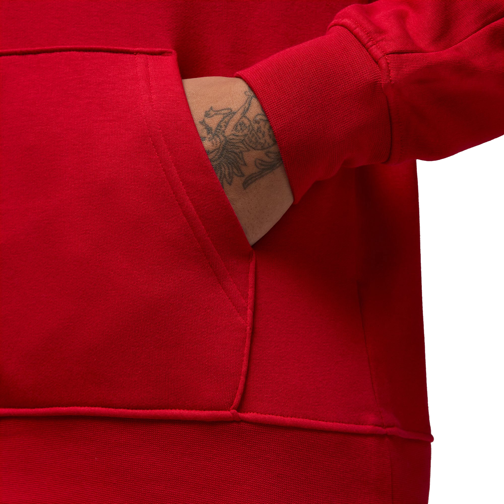 Jordan Men's MVP Fleece Pullover Hoodie - RED Thumbnail View 4