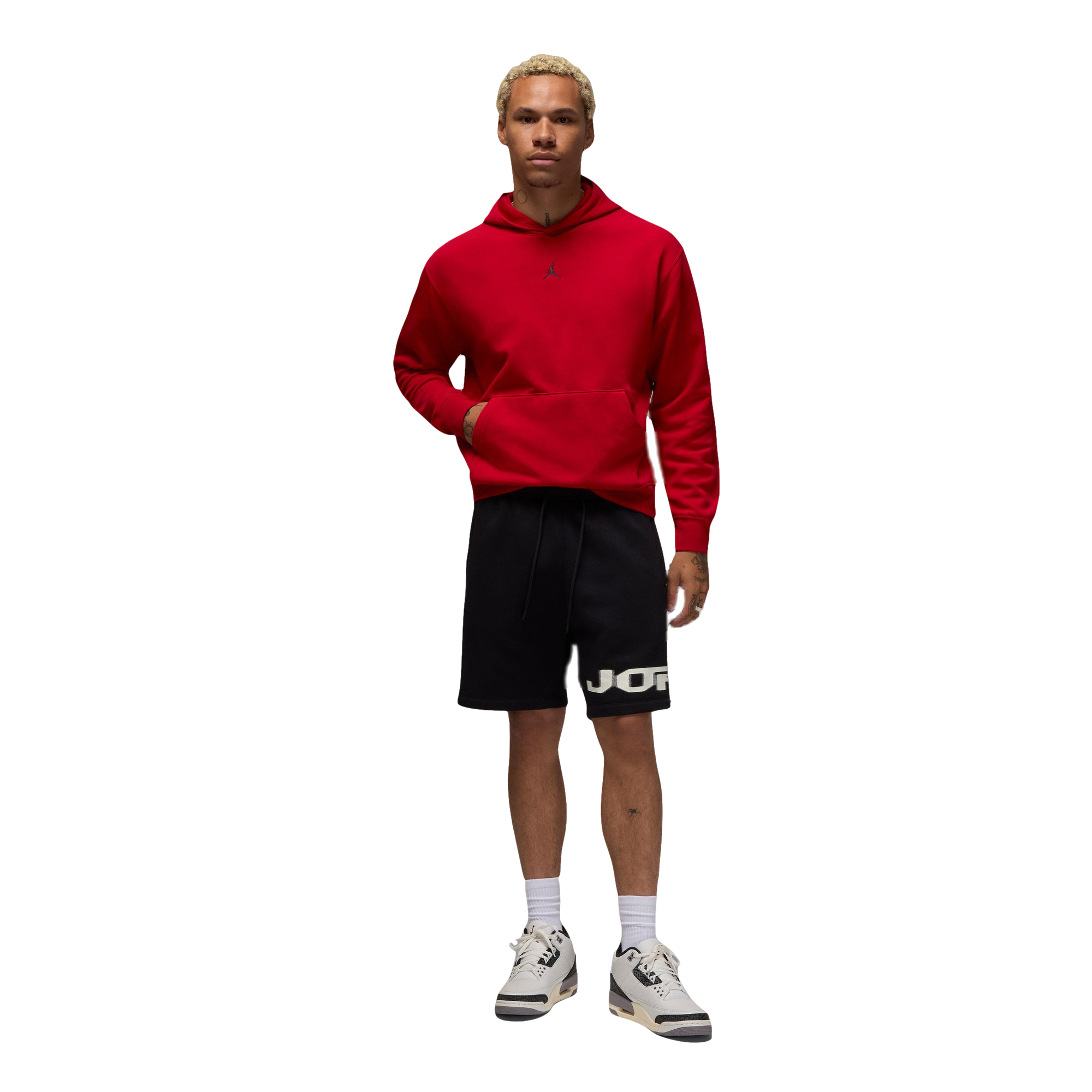 Jordan Men's MVP Fleece Pullover Hoodie - RED Thumbnail View 5