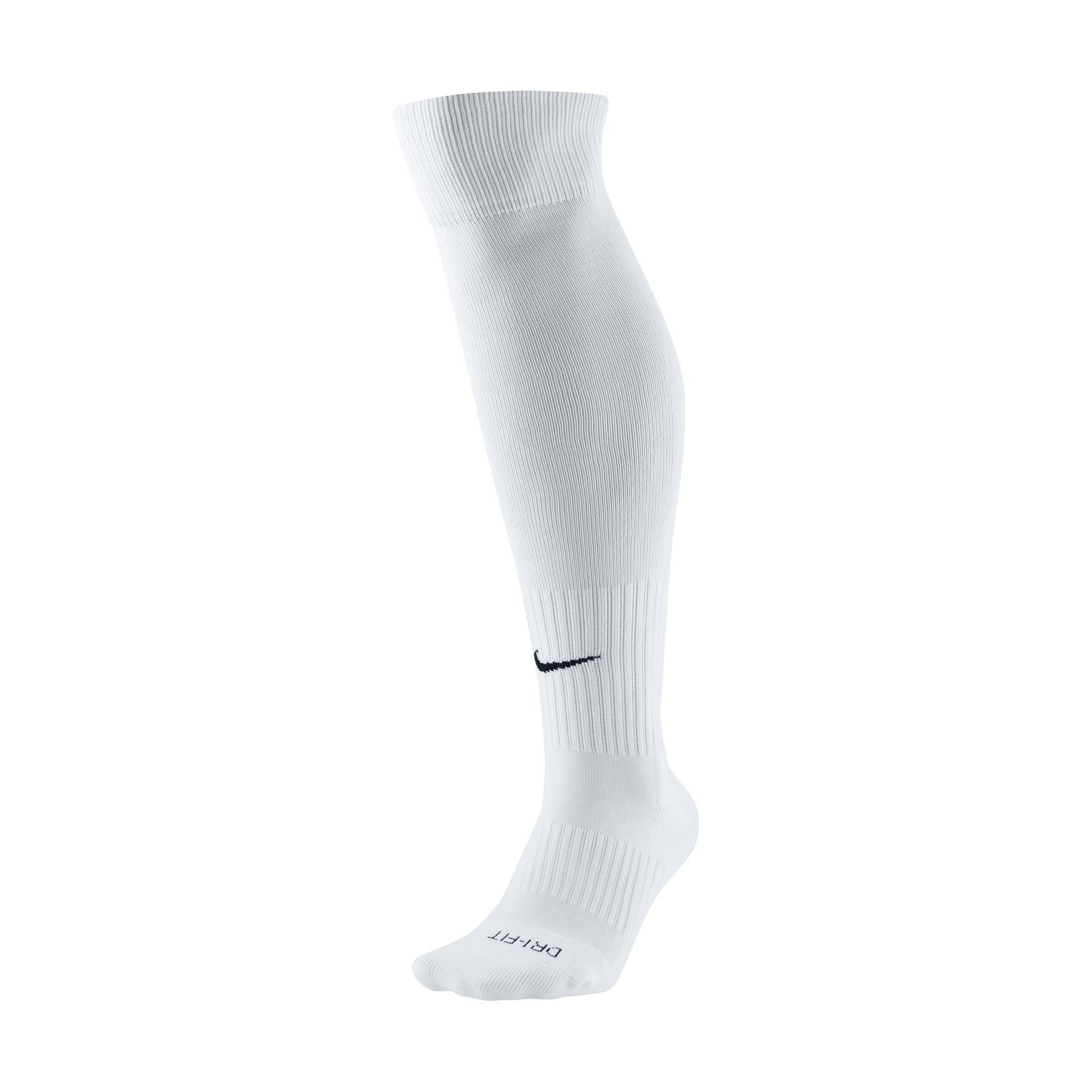 Nike Classic 2 Cushioned Over-the-Calf White Soccer Socks