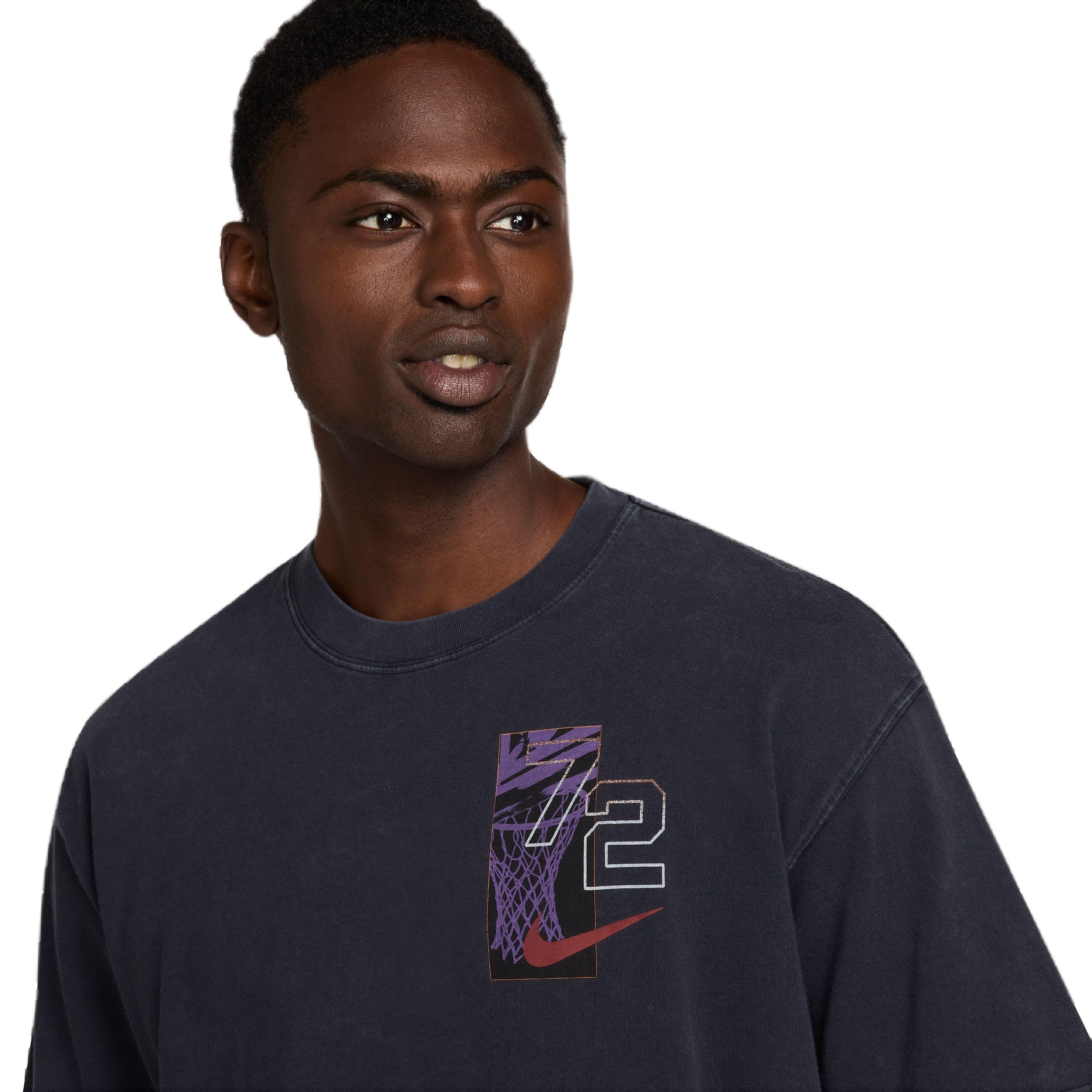 Nike Men's Max90 Basketball Tee-Grey - GREY Thumbnail View 3