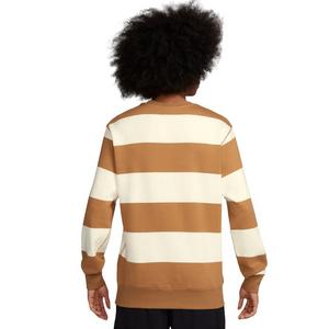 Nike Men's Club Stripe Heavyweight French Terry Crew - Flax