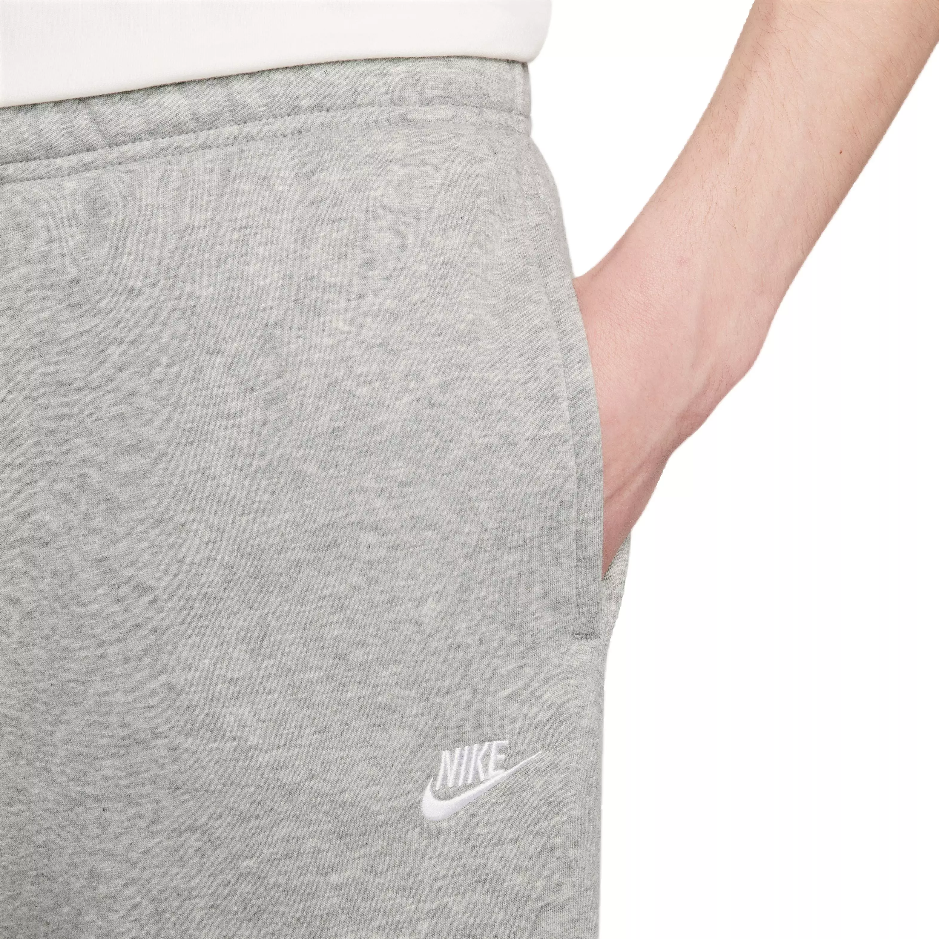 Nike Men's Club Fleece Brushed-Back Bungee Pants-Grey - GREY