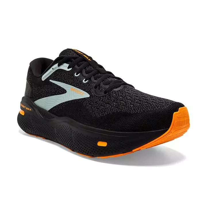 Brooks Ghost Max "Black/Orange/Cloud Blue" Men's Running Shoe - BLACK/ORANGE