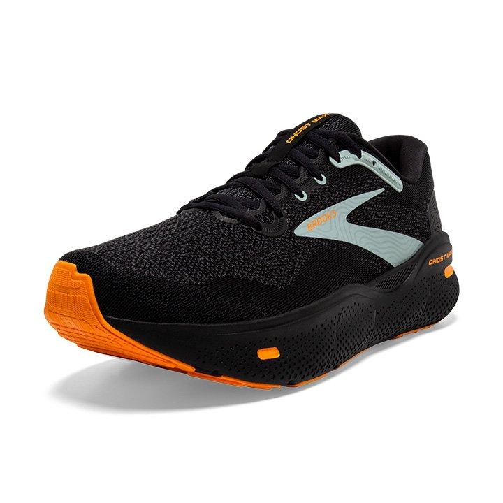 Brooks Ghost Max "Black/Orange/Cloud Blue" Men's Running Shoe - BLACK/ORANGE Thumbnail View 7