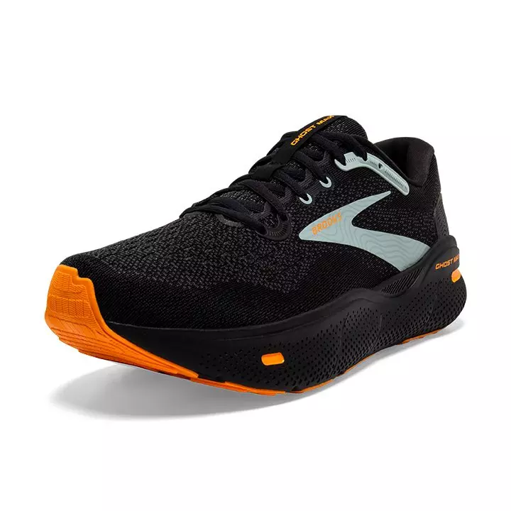 Brooks Ghost Max "Black/Orange/Cloud Blue" Men's Running Shoe - BLACK/ORANGE
