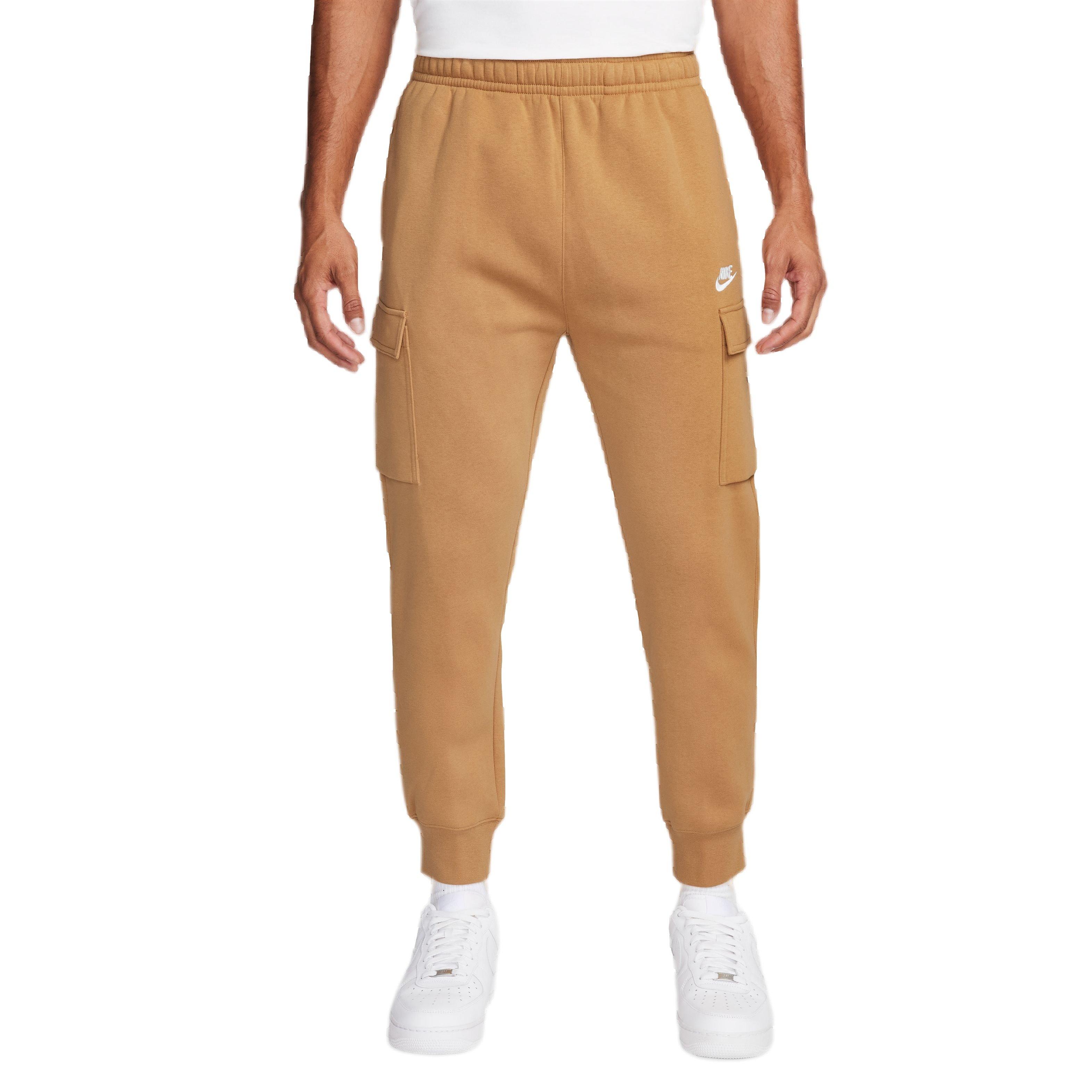 Nike Men's Sportswear Club Fleece Cargo Pants-Tan - BROWN Thumbnail View 1