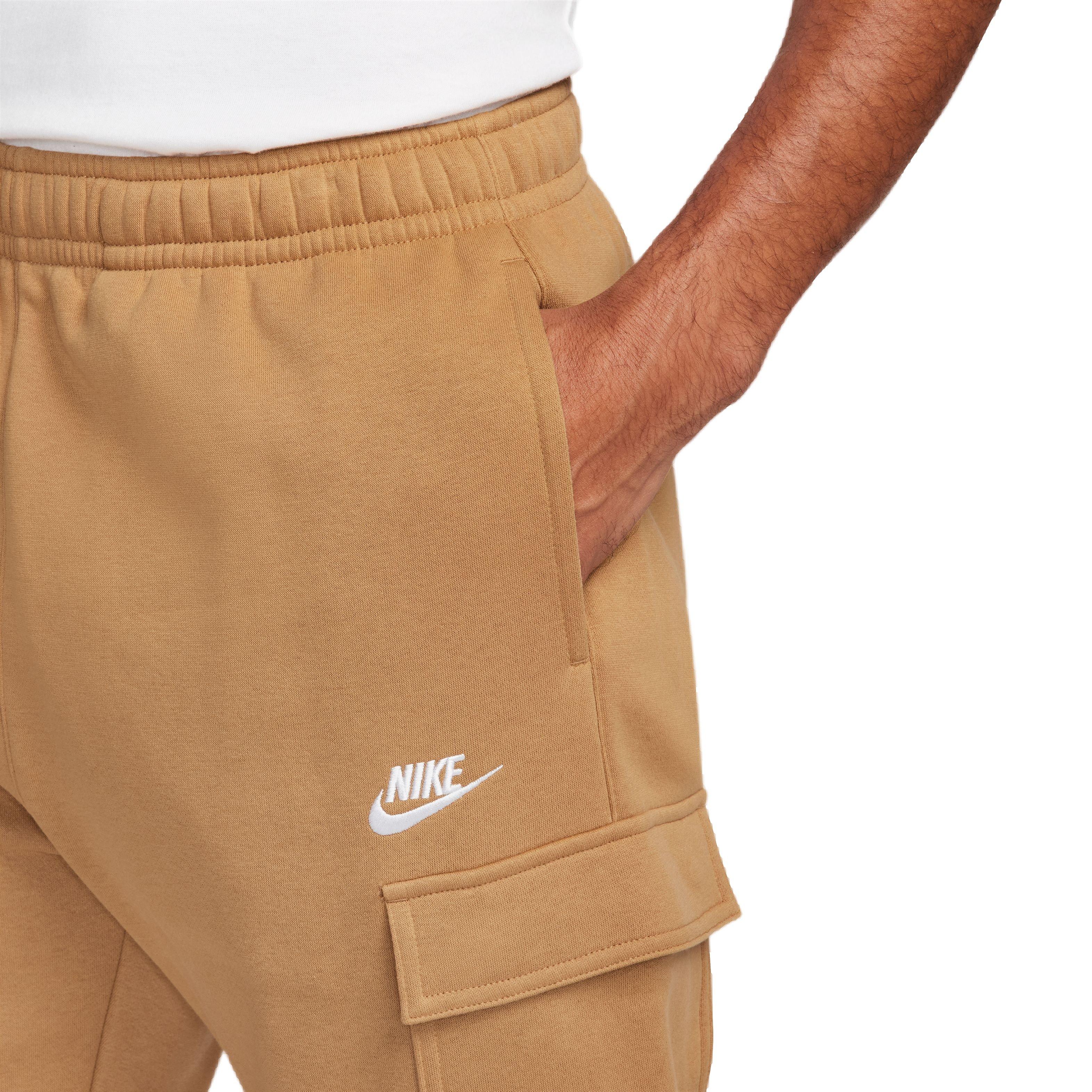 Nike Men's Sportswear Club Fleece Cargo Pants-Tan - BROWN Thumbnail View 3