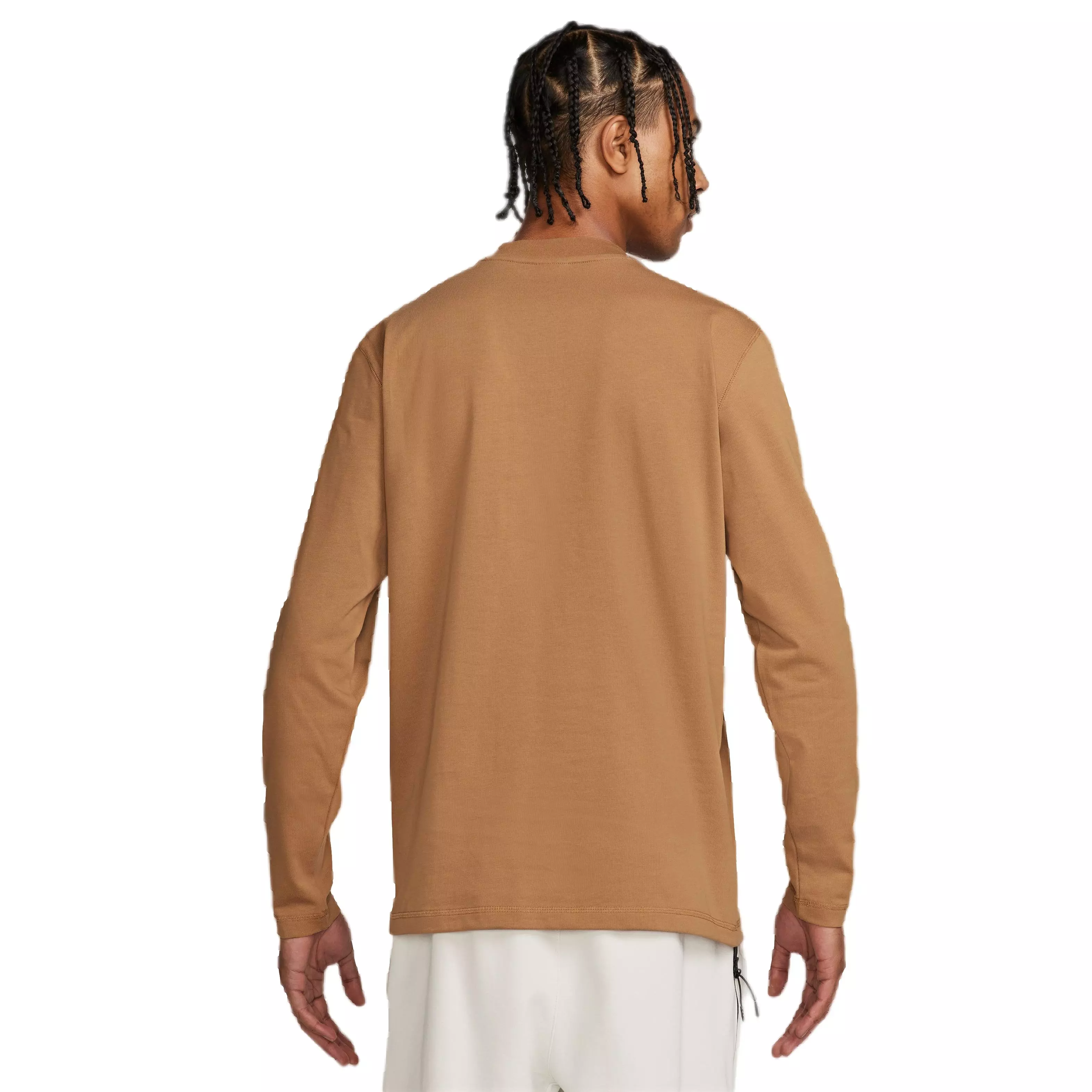 Nike Men's Club Fleece Long-Sleeve Henley - BROWN