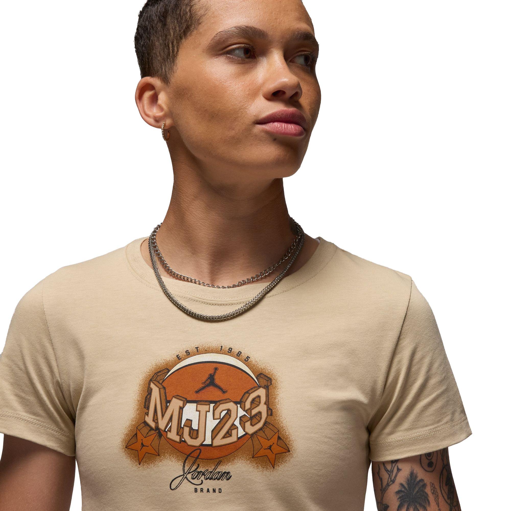 Jordan Women's Essential Slim Tee - TAN Thumbnail View 3