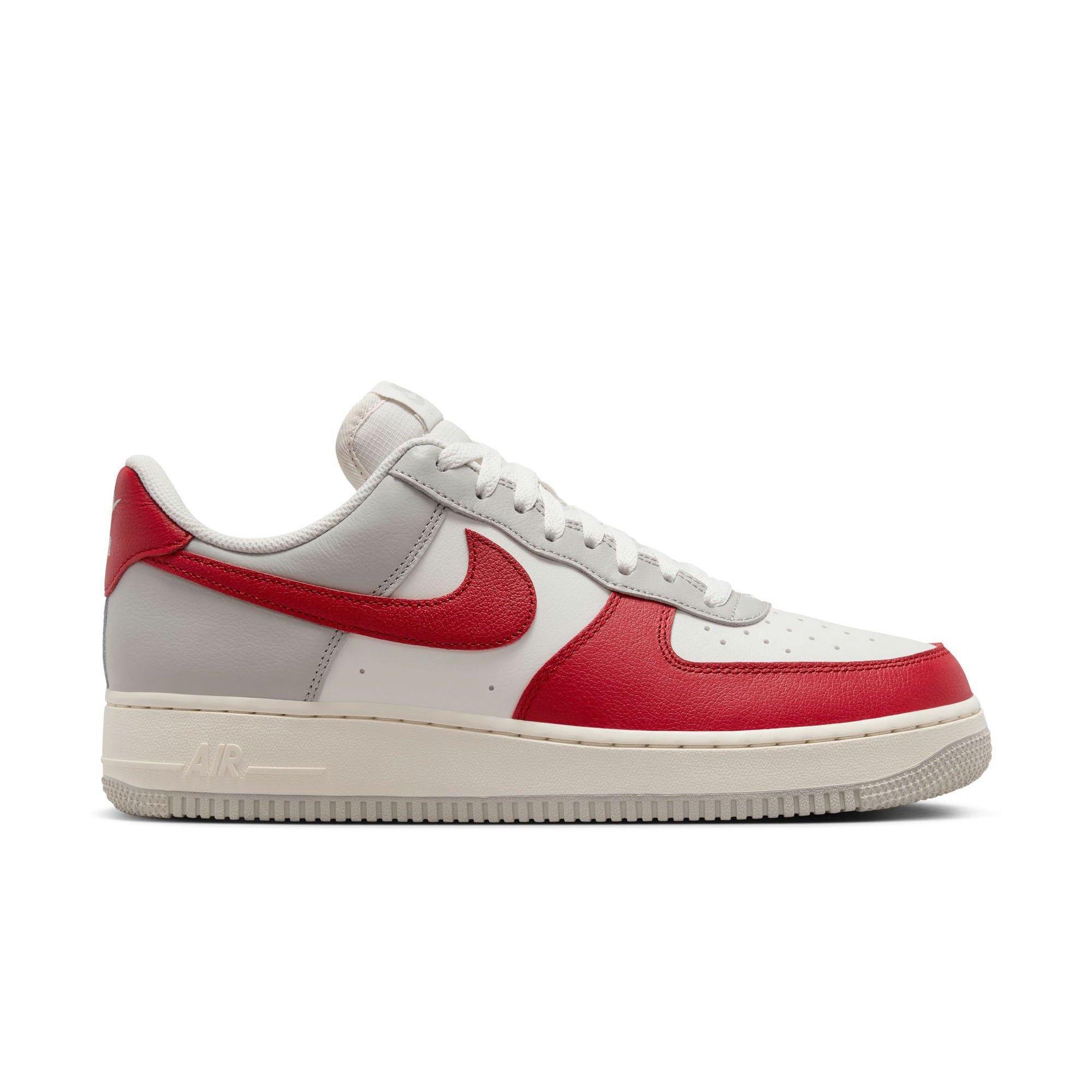 Nike Air Force 1 '07 LV8 "Lt Iron Ore/Gym Red/Pale Ivory/Phantom" Men's Shoe - RED/WHITE/GREY