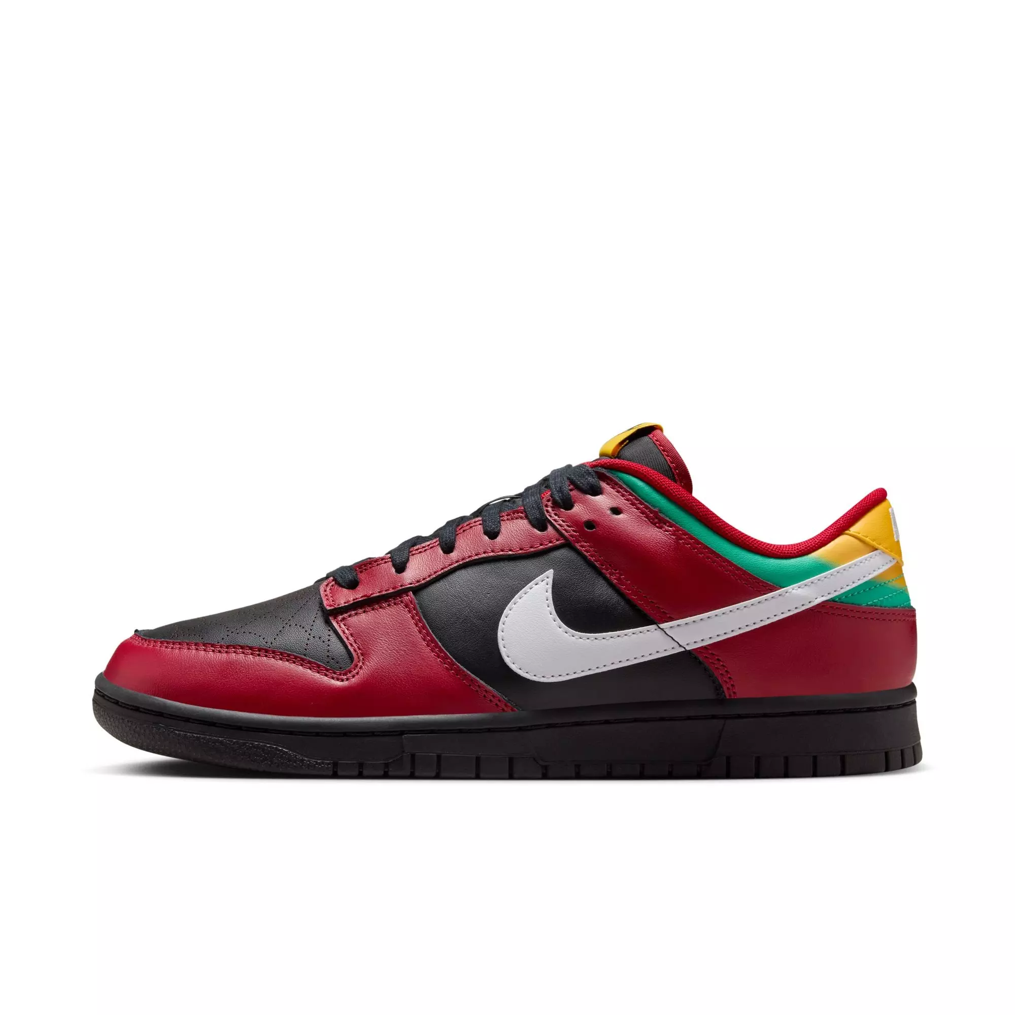 Nike Dunk Low Retro LTD "Black/White/Gym Red/University Gold" Men's Shoe - RED/BLACK/GREEN