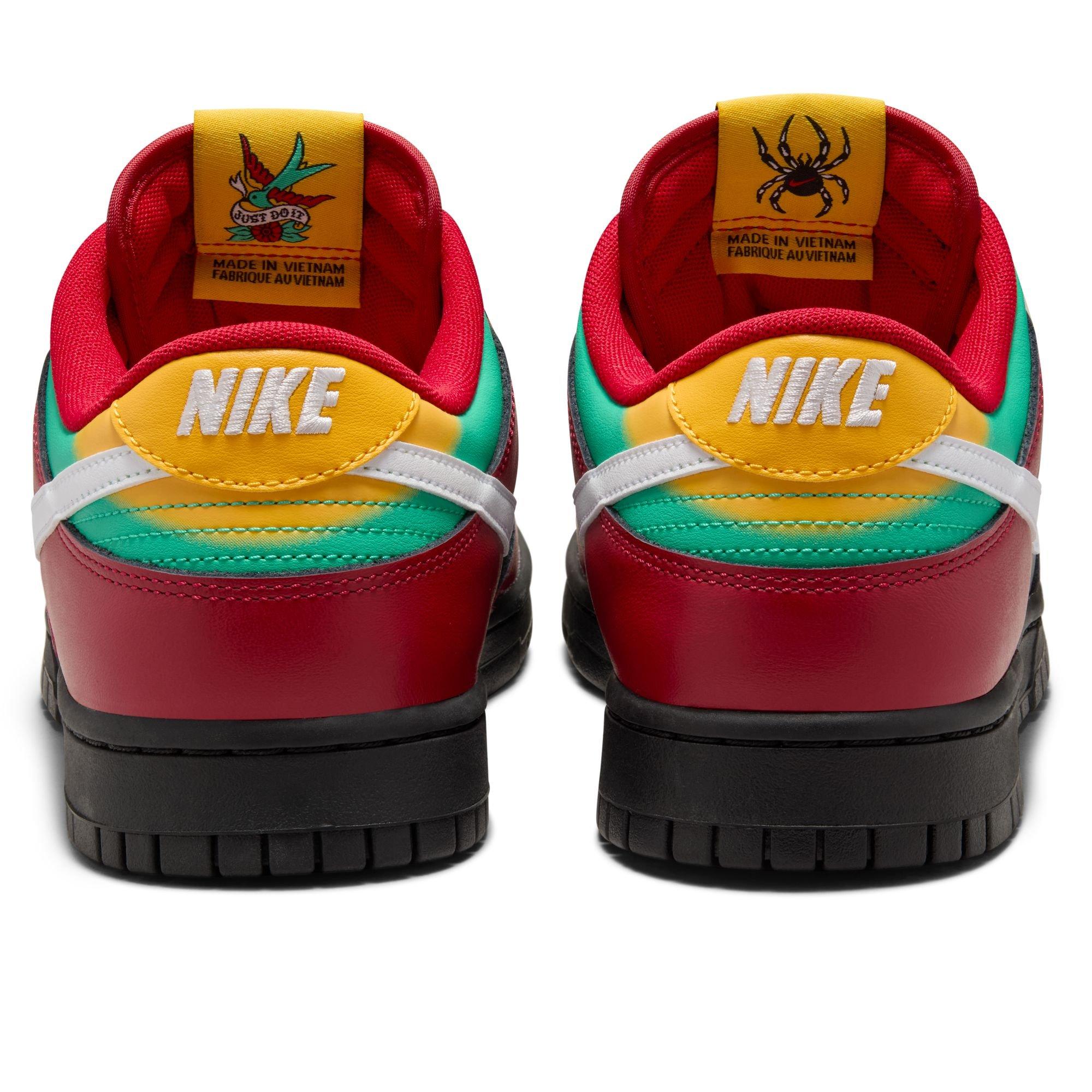 Nike Dunk Low Retro LTD "Black/White/Gym Red/University Gold" Men's Shoe - RED/BLACK/GREEN Thumbnail View 12