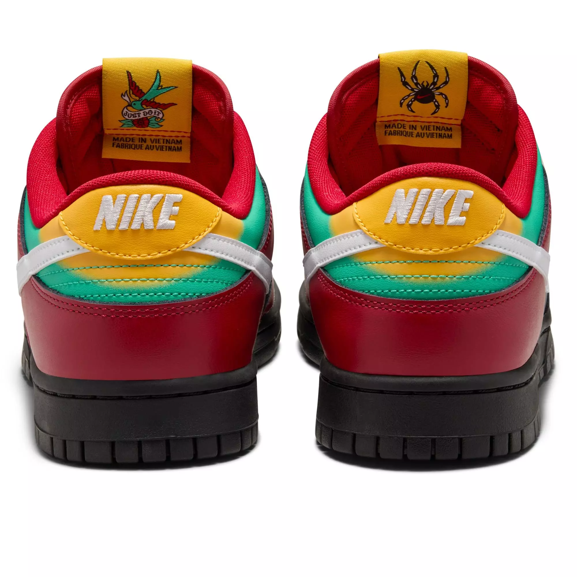 Nike Dunk Low Retro LTD "Black/White/Gym Red/University Gold" Men's Shoe - RED/BLACK/GREEN