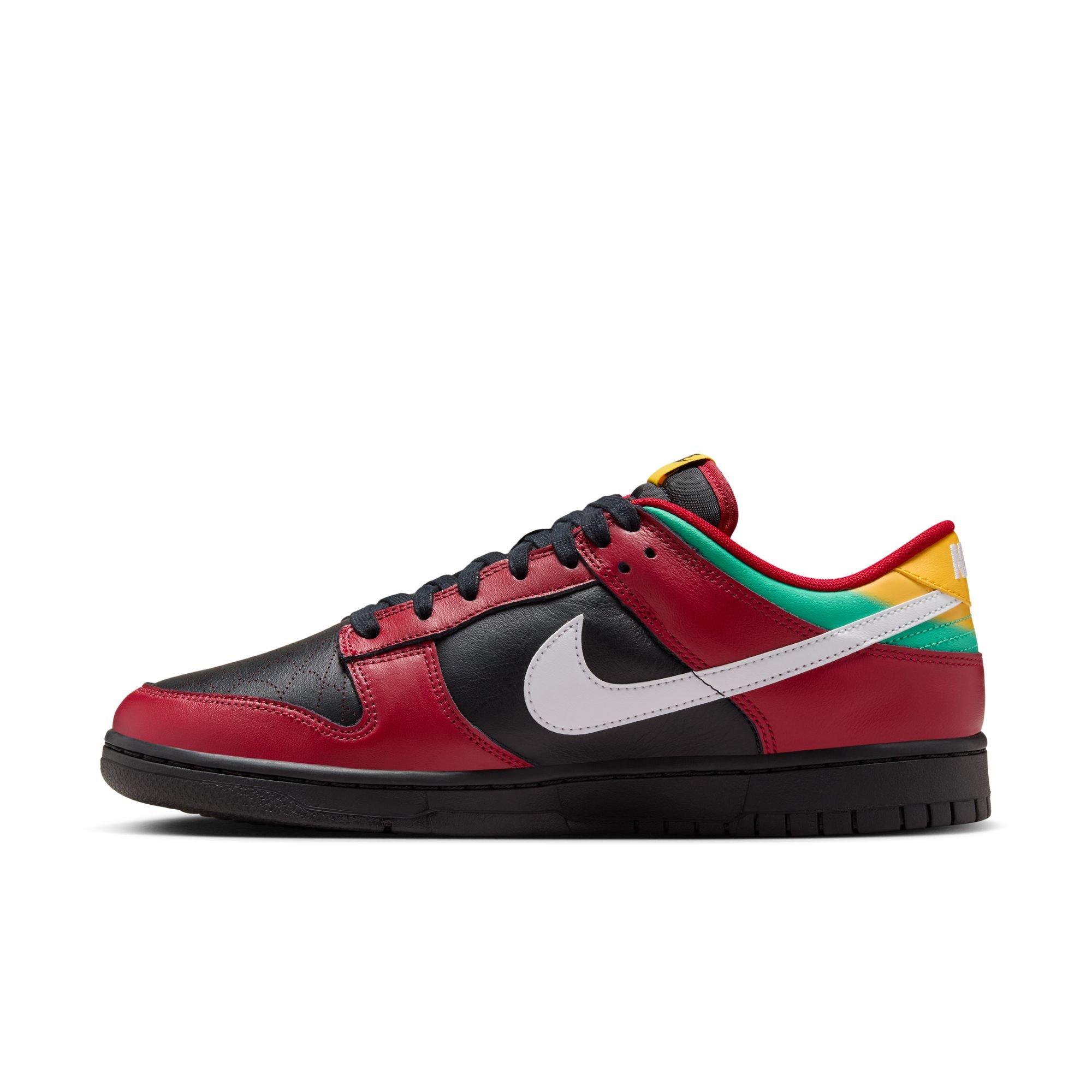 Nike Dunk Low Retro LTD "Black/White/Gym Red/University Gold" Men's Shoe - RED/BLACK/GREEN Thumbnail View 4