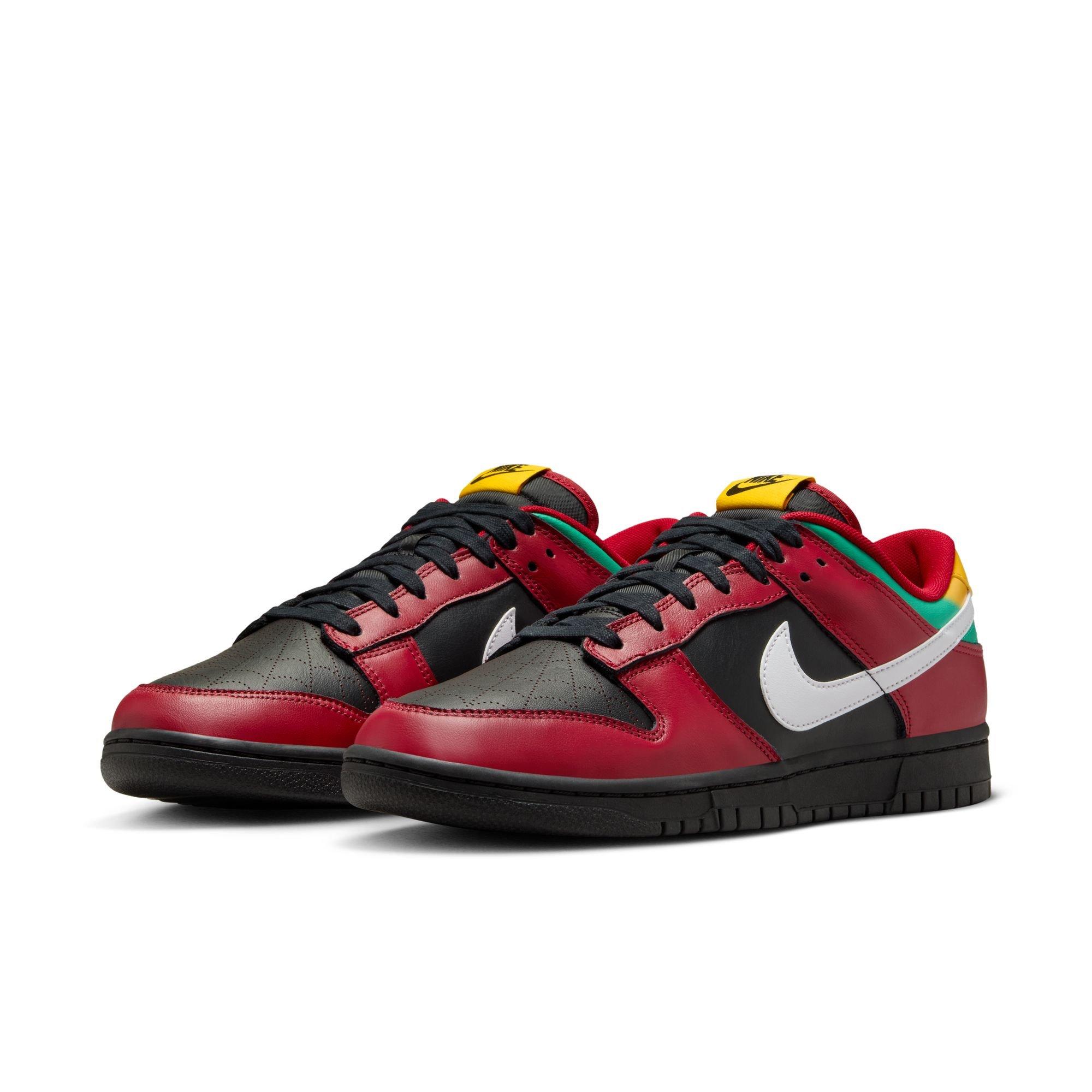 Nike Dunk Low Retro LTD "Black/White/Gym Red/University Gold" Men's Shoe - RED/BLACK/GREEN Thumbnail View 5