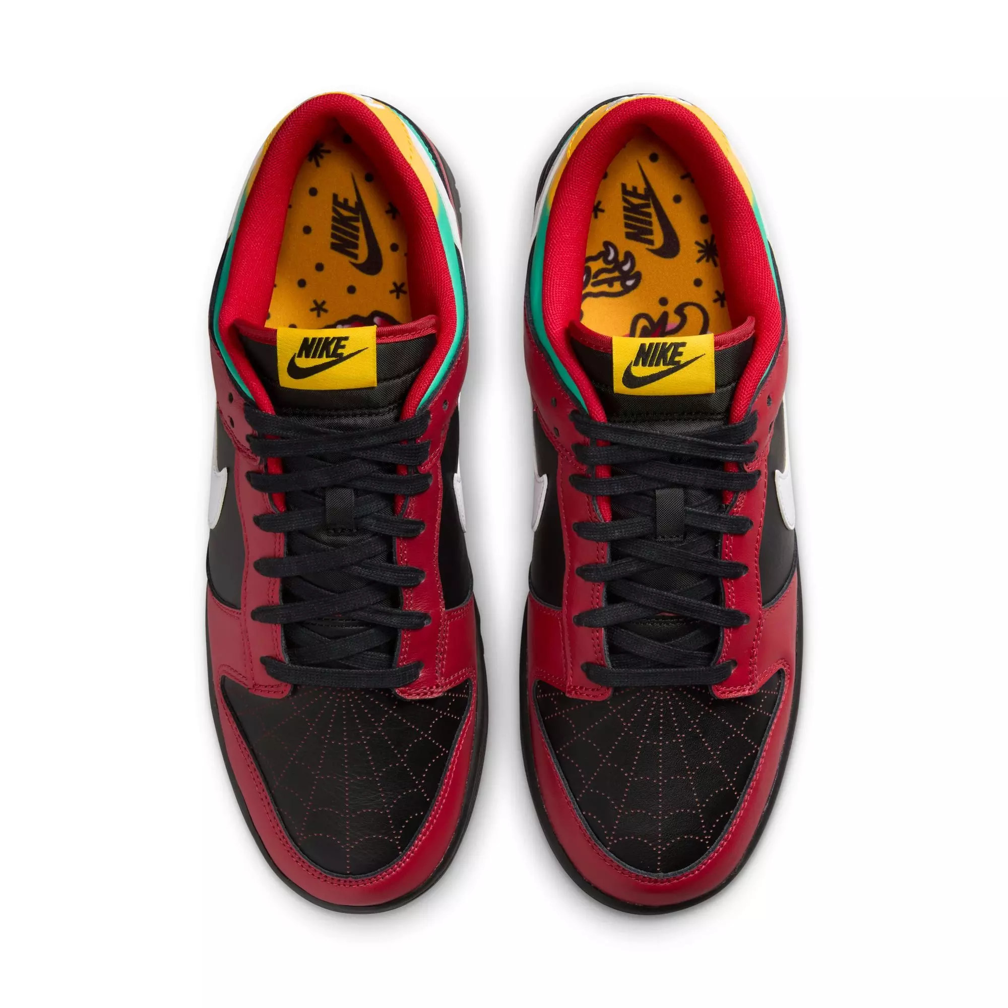 Nike Dunk Low Retro LTD "Black/White/Gym Red/University Gold" Men's Shoe - RED/BLACK/GREEN