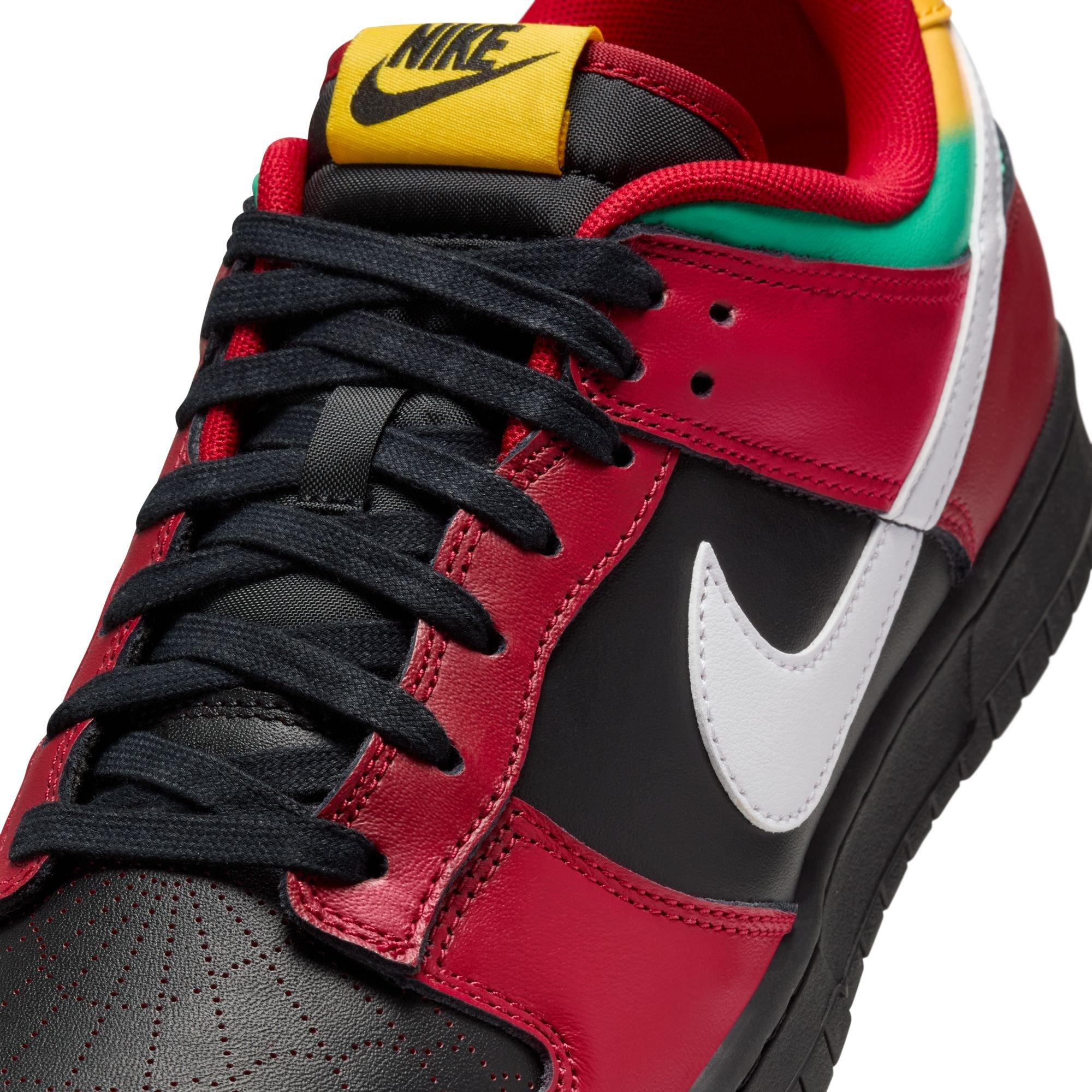 Nike Dunk Low Retro LTD "Black/White/Gym Red/University Gold" Men's Shoe - RED/BLACK/GREEN Thumbnail View 10
