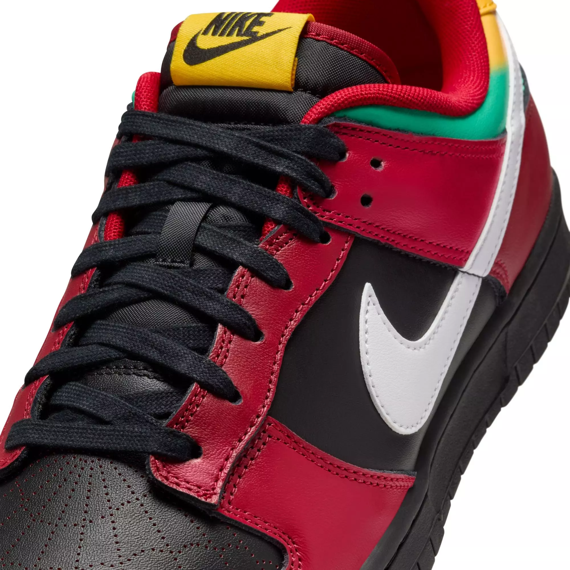 Nike Dunk Low Retro LTD "Black/White/Gym Red/University Gold" Men's Shoe - RED/BLACK/GREEN
