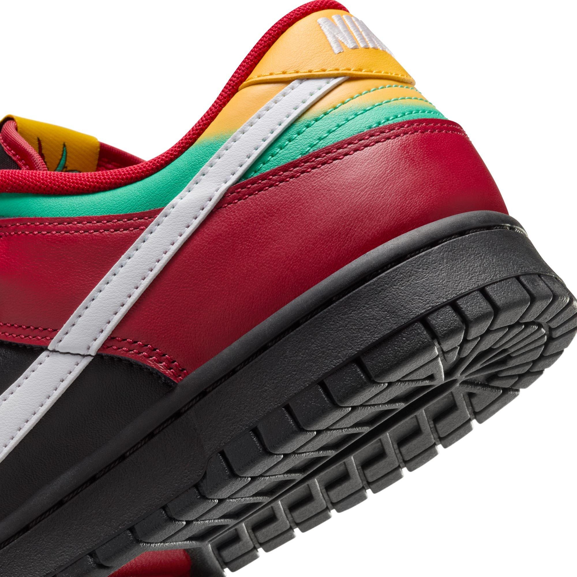 Nike Dunk Low Retro LTD "Black/White/Gym Red/University Gold" Men's Shoe - RED/BLACK/GREEN Thumbnail View 11