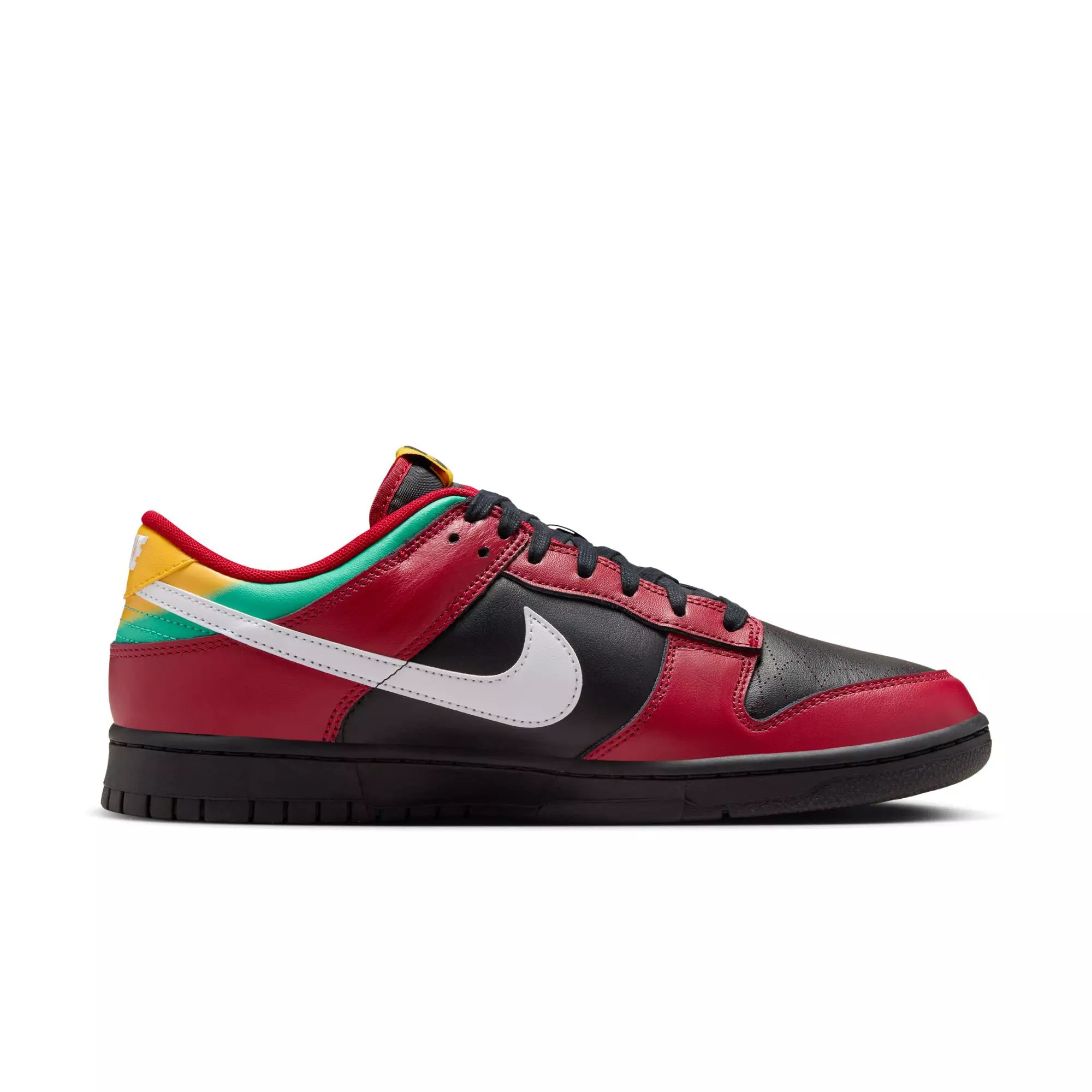 Nike Dunk Low Retro LTD "Black/White/Gym Red/University Gold" Men's Shoe - RED/BLACK/GREEN